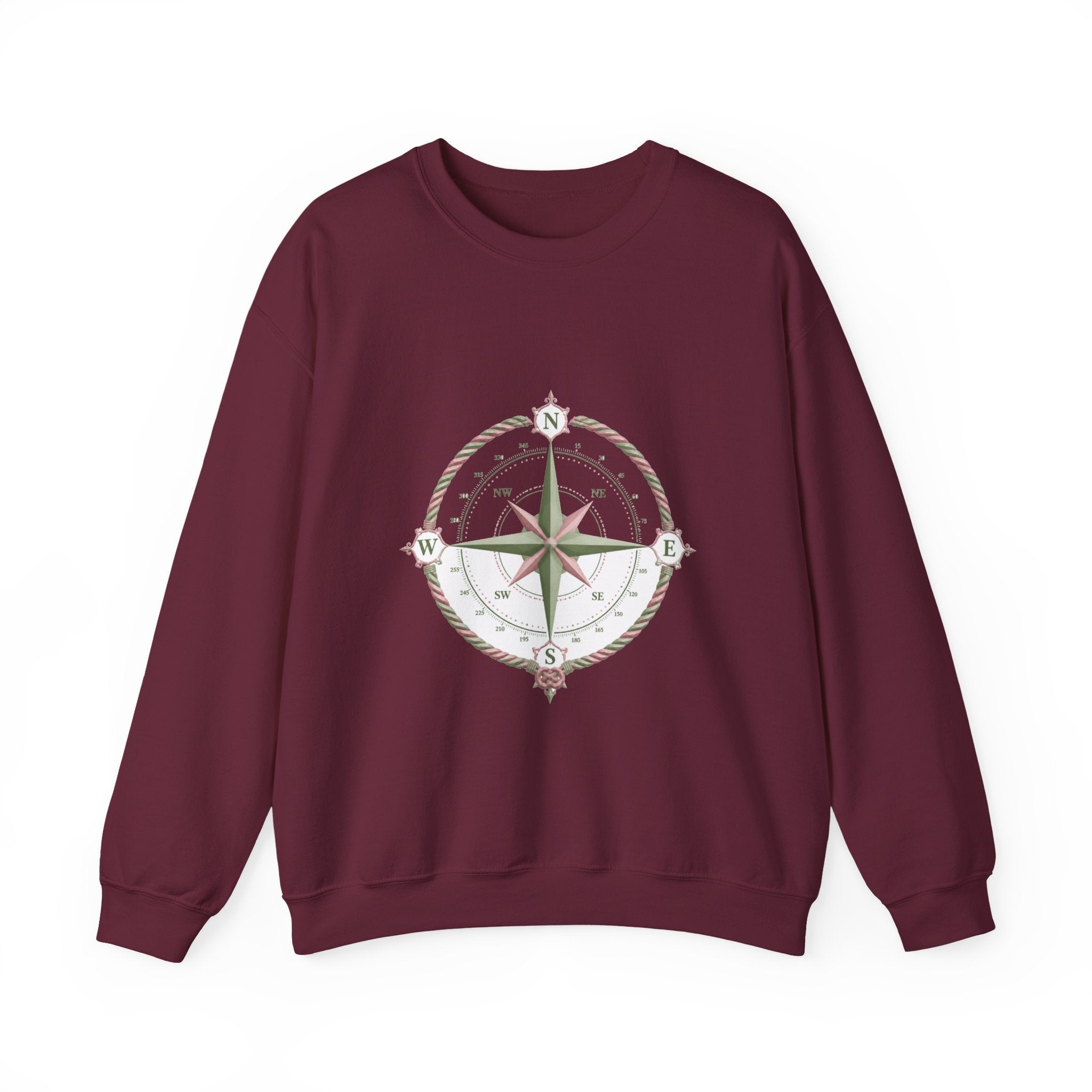 Matching Couple Sweatshirt - Compass North & South Matching Couple Premium Fleece Sweatshirt Geometric Art His Hers Love Gift - Design A