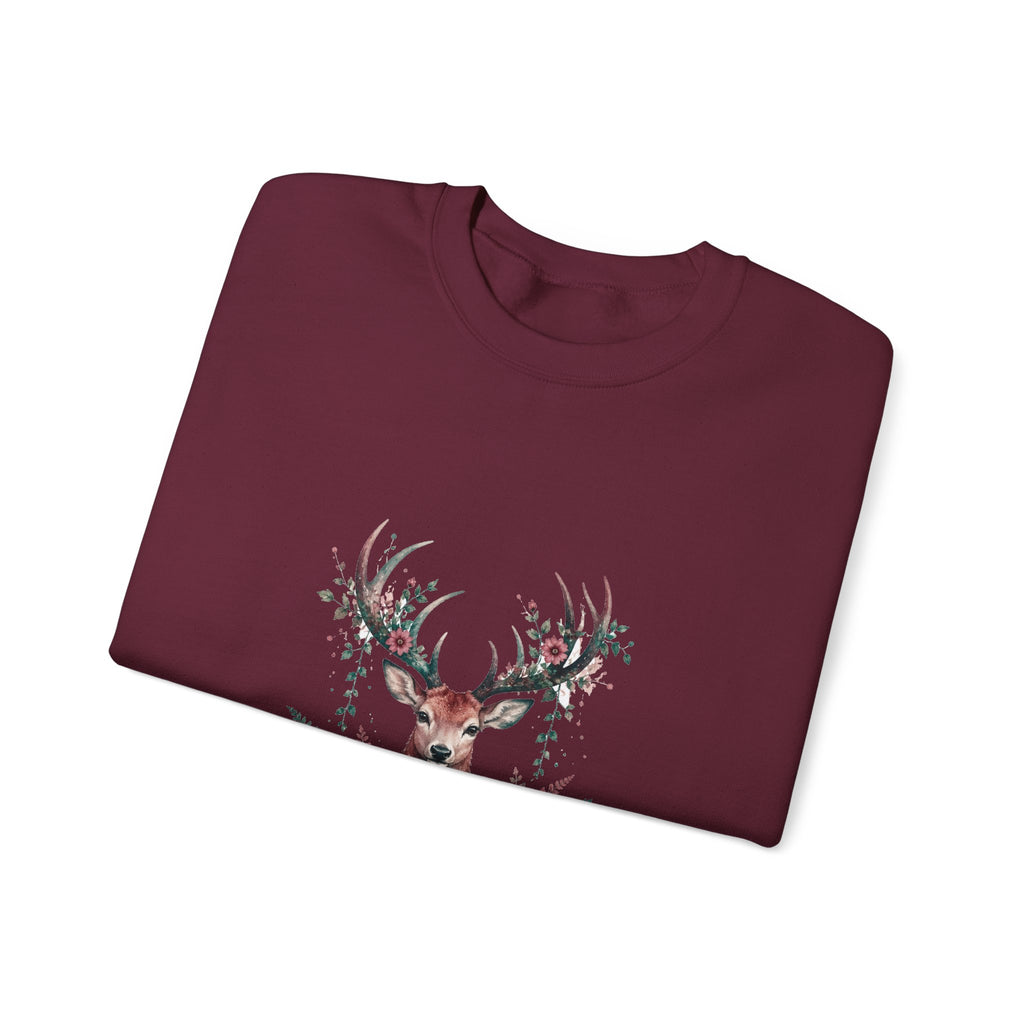 Matching Couple Sweatshirt - Bear & Deer Matching Couple Comfort Colors Crew Watercolor Art His Hers Birthday Gift - Design B