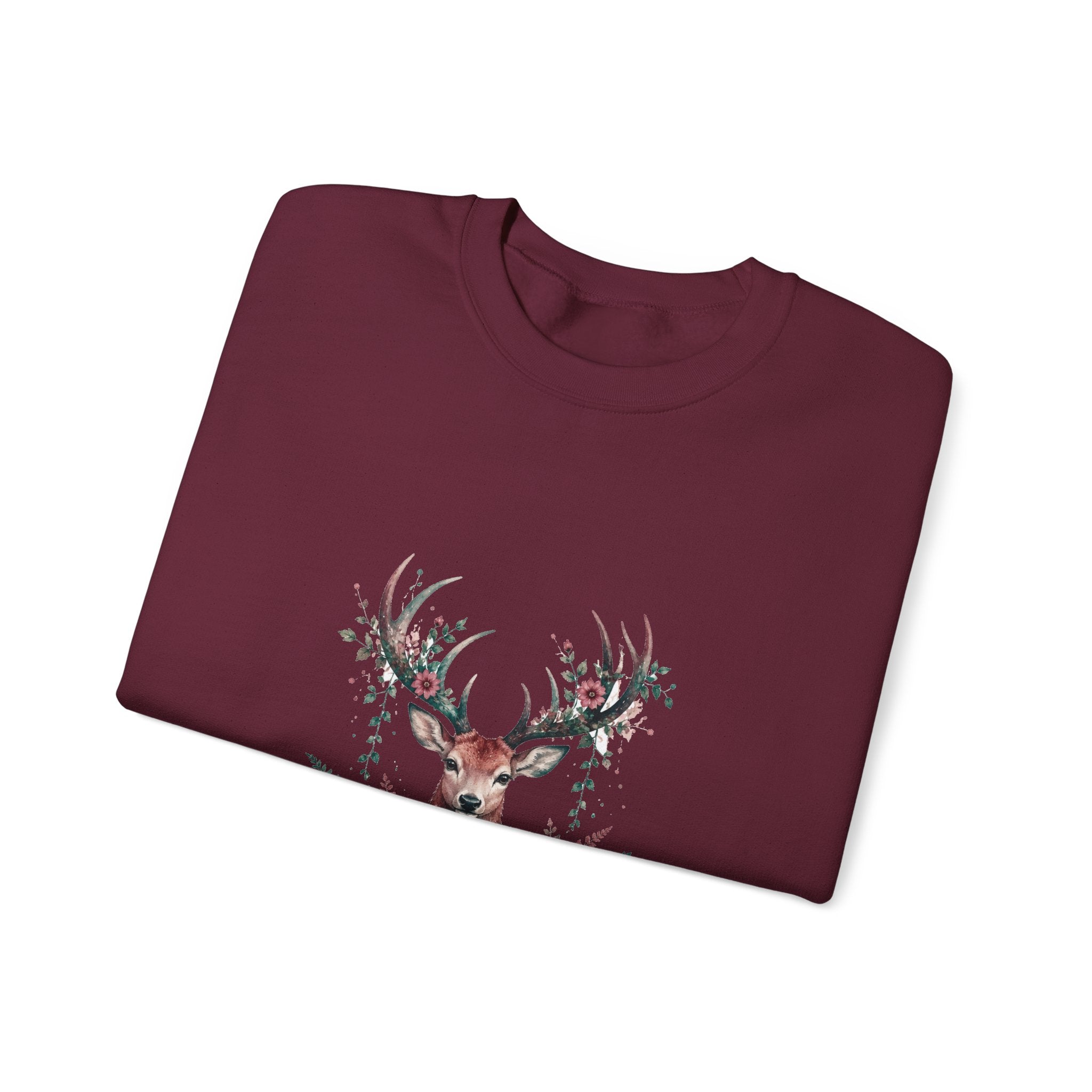 Matching Couple Sweatshirt - Bear & Deer Matching Couple Comfort Colors Crew Watercolor Art His Hers Birthday Gift - Design B