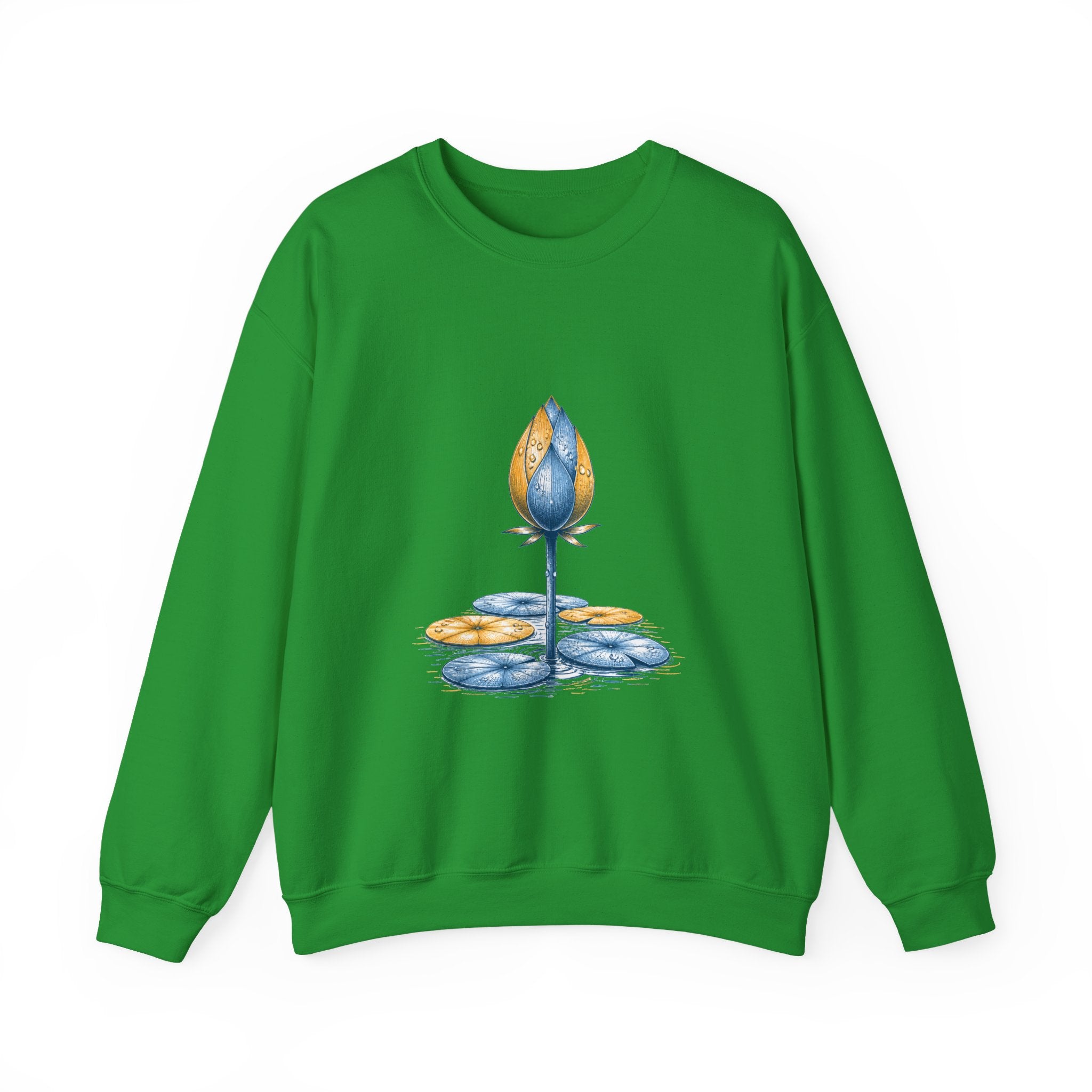 Matching Couple Sweatshirt - Open & Closed Lotus Matching Couple Comfort Colors Crew Hand-Drawn Art His Hers Anniversary Gift - Design B