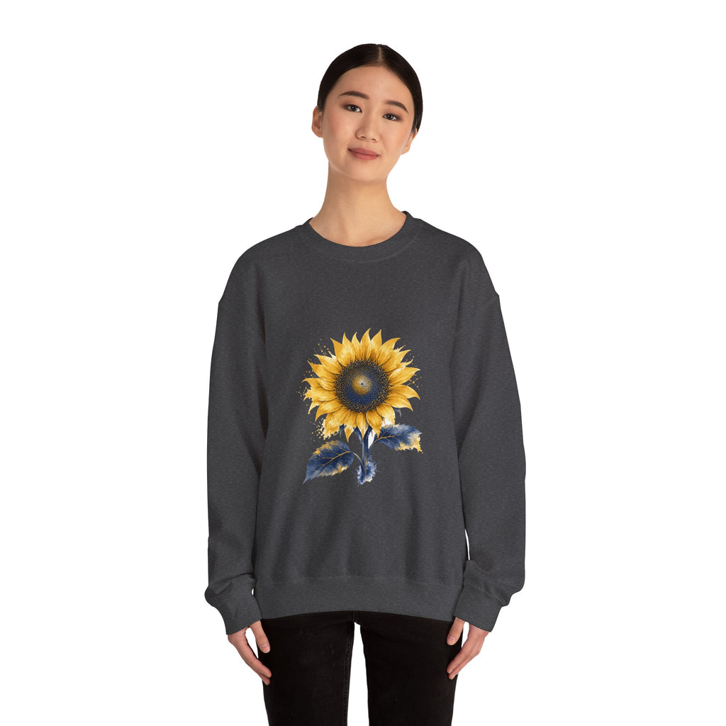 Matching Couple Sweatshirt - Sunflower & Moonflower Matching Couple Premium Fleece Sweatshirt Watercolor Art His Hers Birthday Gift - Design A