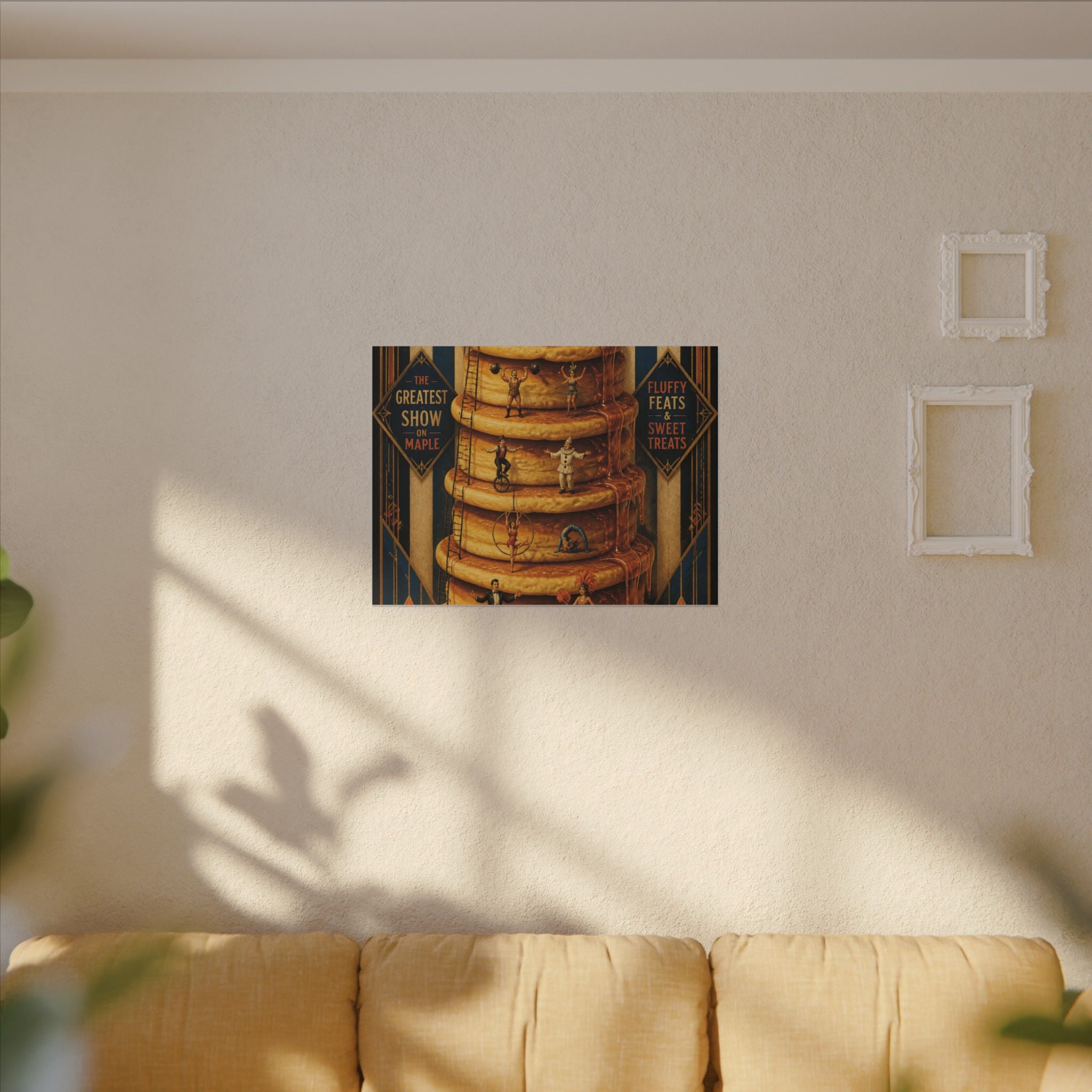 Pancake Stack Platform Wall Art Canvas 16×20 Art Deco Entryway Decor Maximalist Print