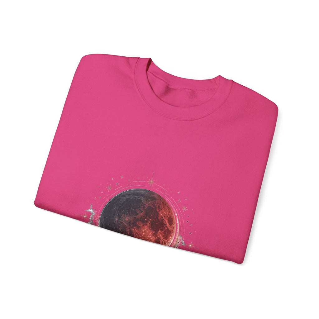 Matching Couple Sweatshirt - Solar & Lunar Eclipse Matching Couple Comfort Colors Crew Hand-Drawn Art His Hers Anniversary Gift - Design B
