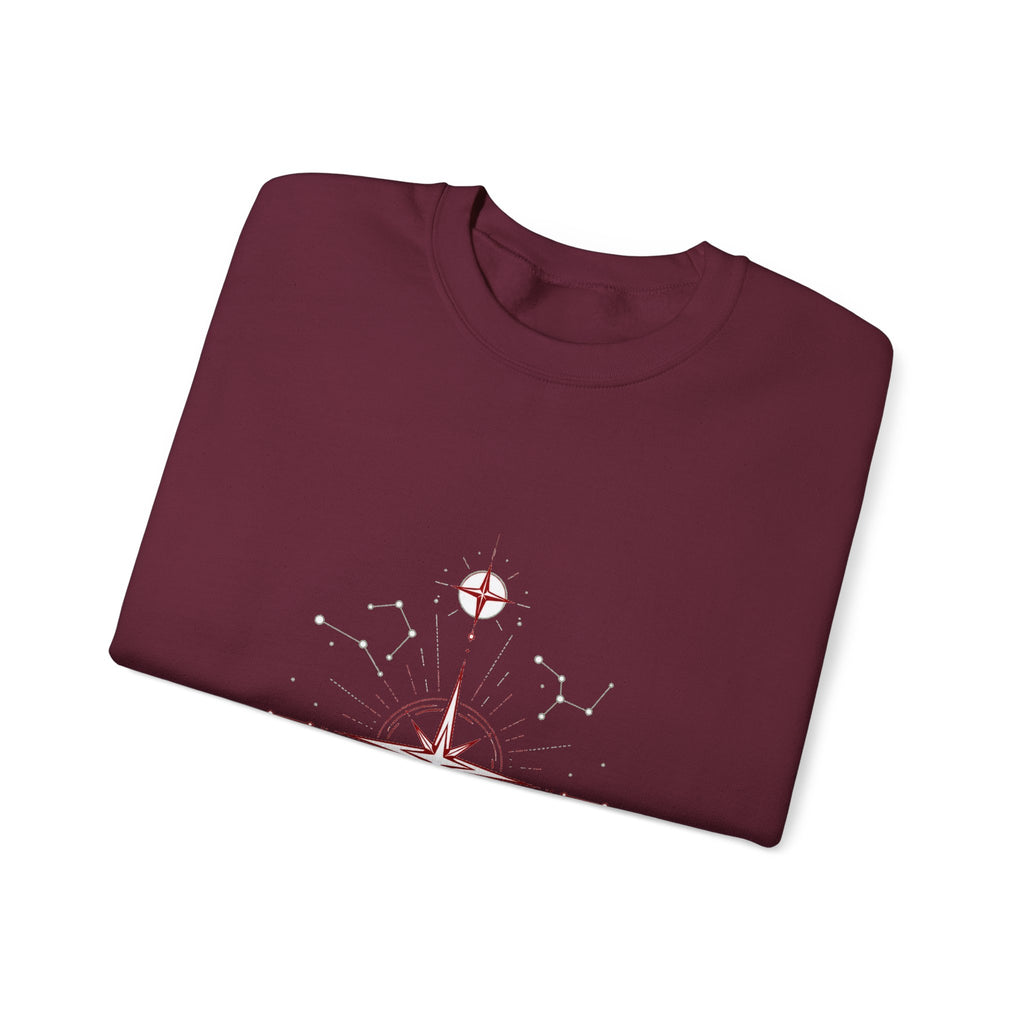 Matching Couple Sweatshirt - Shooting Star & North Star Matching Couple Crewneck Sweatshirt Minimalist Art His Hers Valentine Gift - Design B