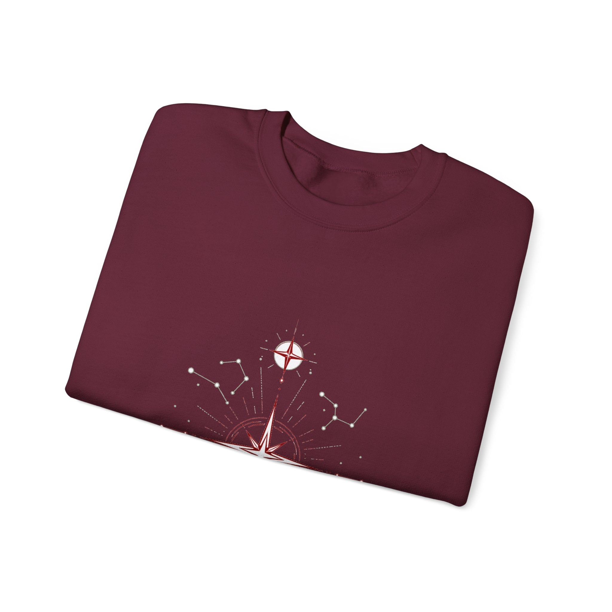 Matching Couple Sweatshirt - Shooting Star & North Star Matching Couple Crewneck Sweatshirt Minimalist Art His Hers Valentine Gift - Design B