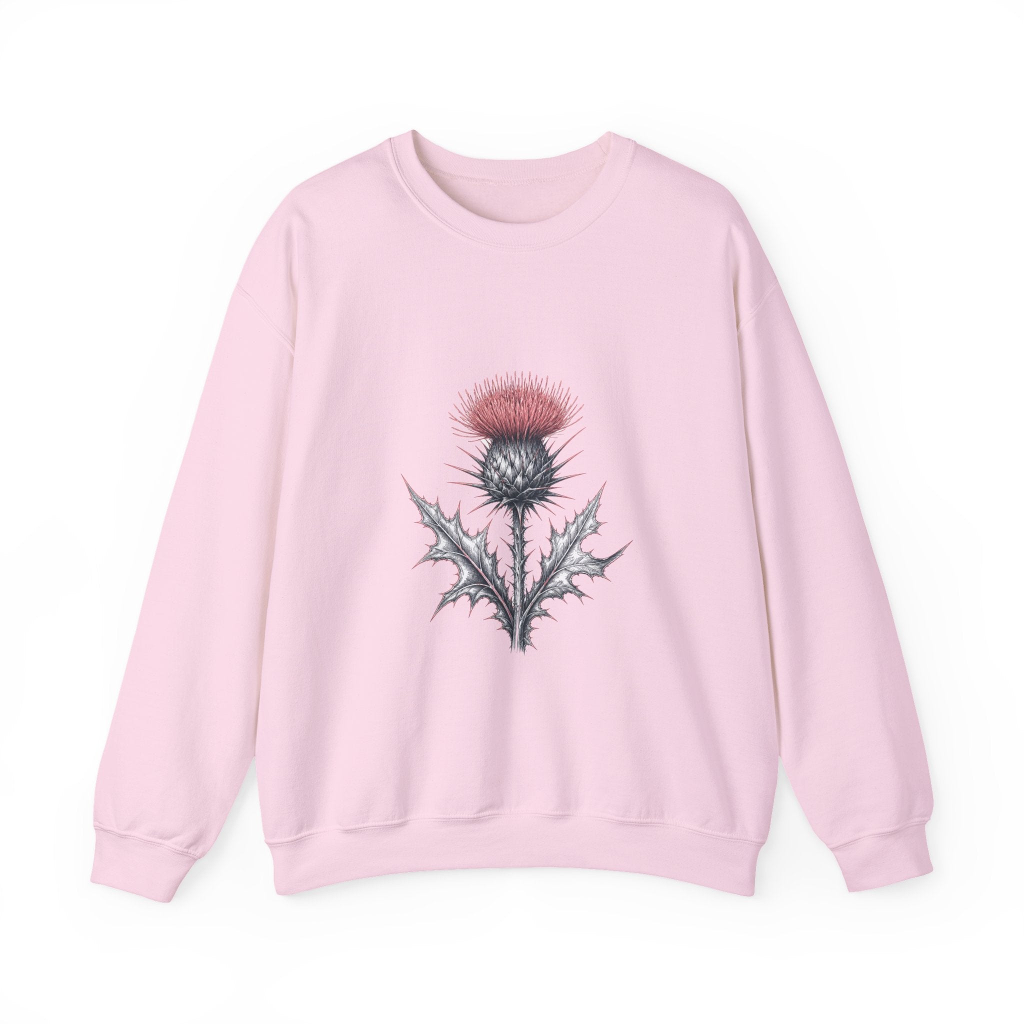 Matching Couple Sweatshirt - Lavender & Thistle Matching Couple Premium Fleece Sweatshirt Hand-Drawn Art His Hers Anniversary Gift - Design B