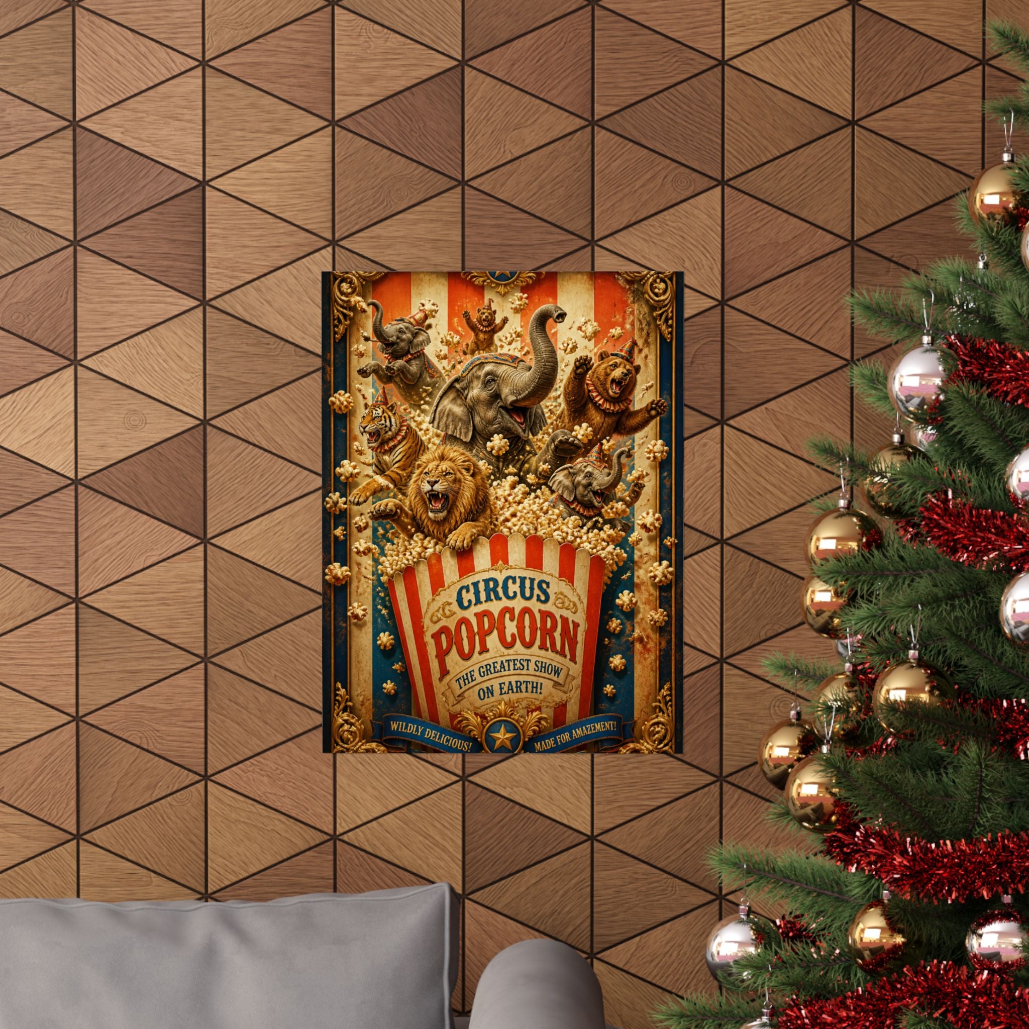 Popcorn Box Animals Wall Art Poster 18×24 Baroque Home Office Decor Maximalist Print