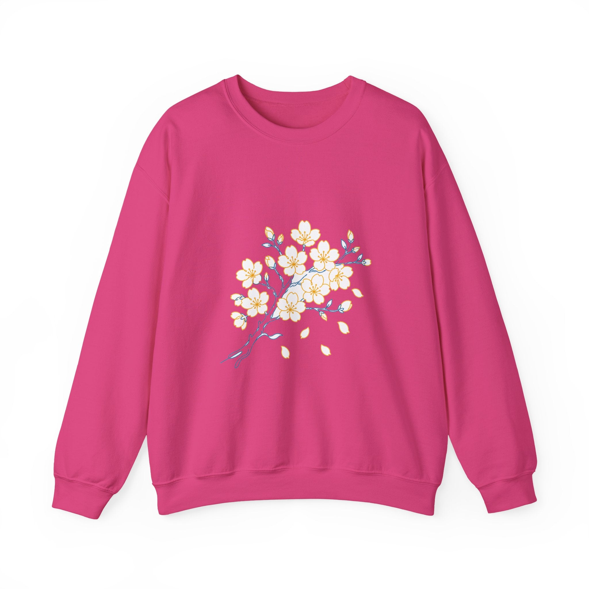 Matching Couple Sweatshirt - Cherry Blossom & Maple Leaf Matching Couple Comfort Colors Crew Minimalist Art His Hers Christmas Gift - Design A