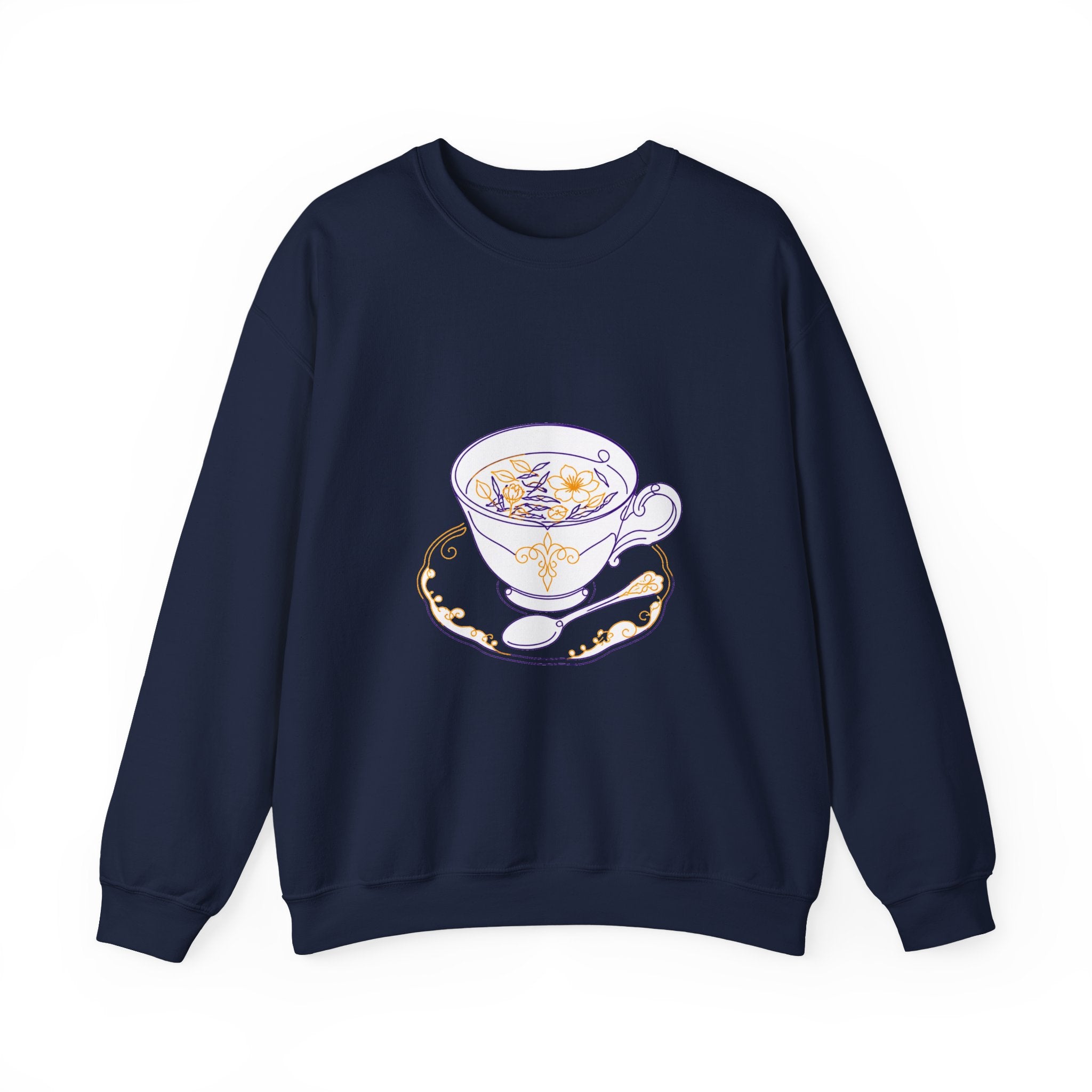 Matching Couple Sweatshirt - Coffee & Tea Matching Couple Crewneck Sweatshirt Minimalist Art His Hers Valentine Gift - Design B