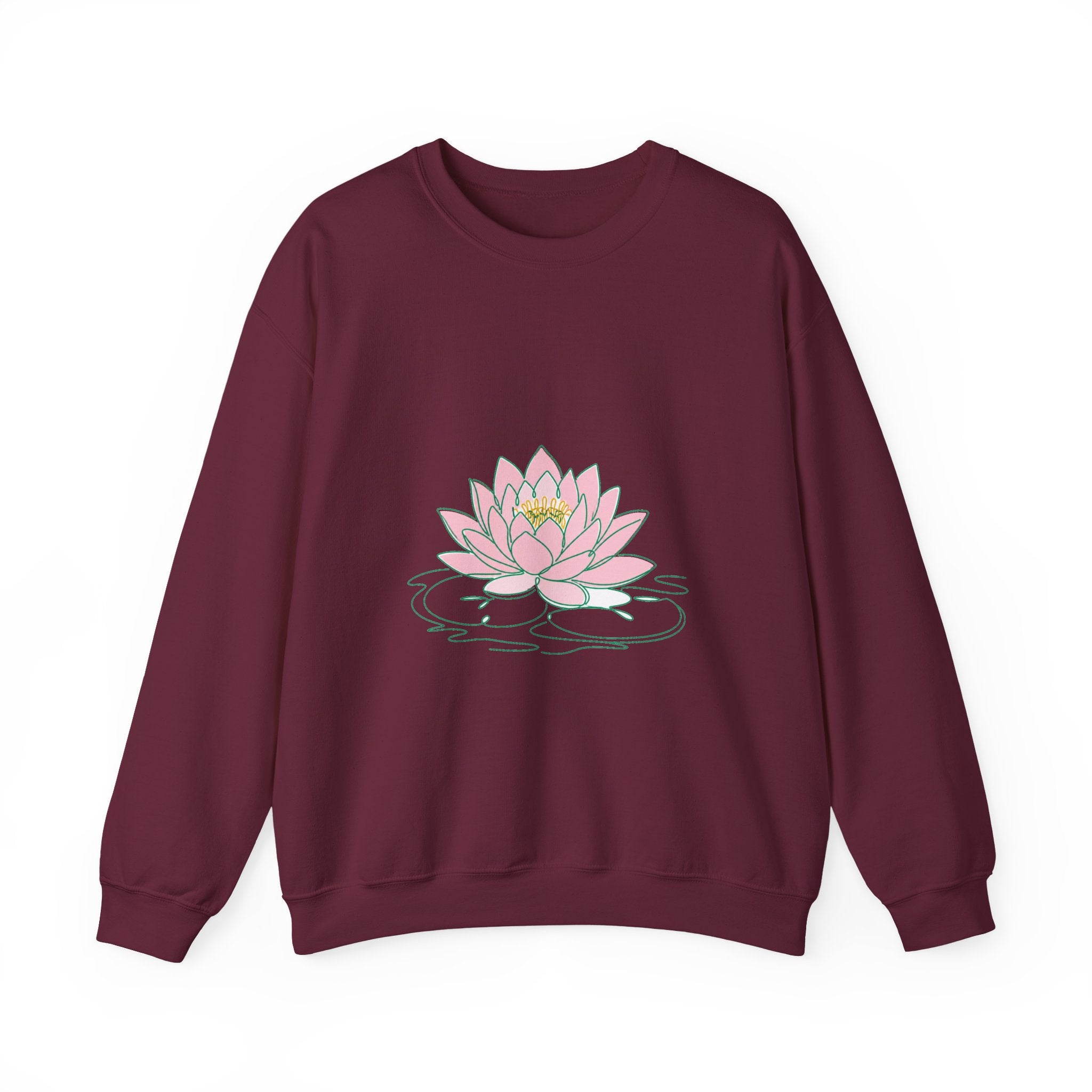 Matching Couple Sweatshirt - Open & Closed Lotus Matching Couple Premium Fleece Sweatshirt Minimalist Art His Hers Christmas Gift - Design A