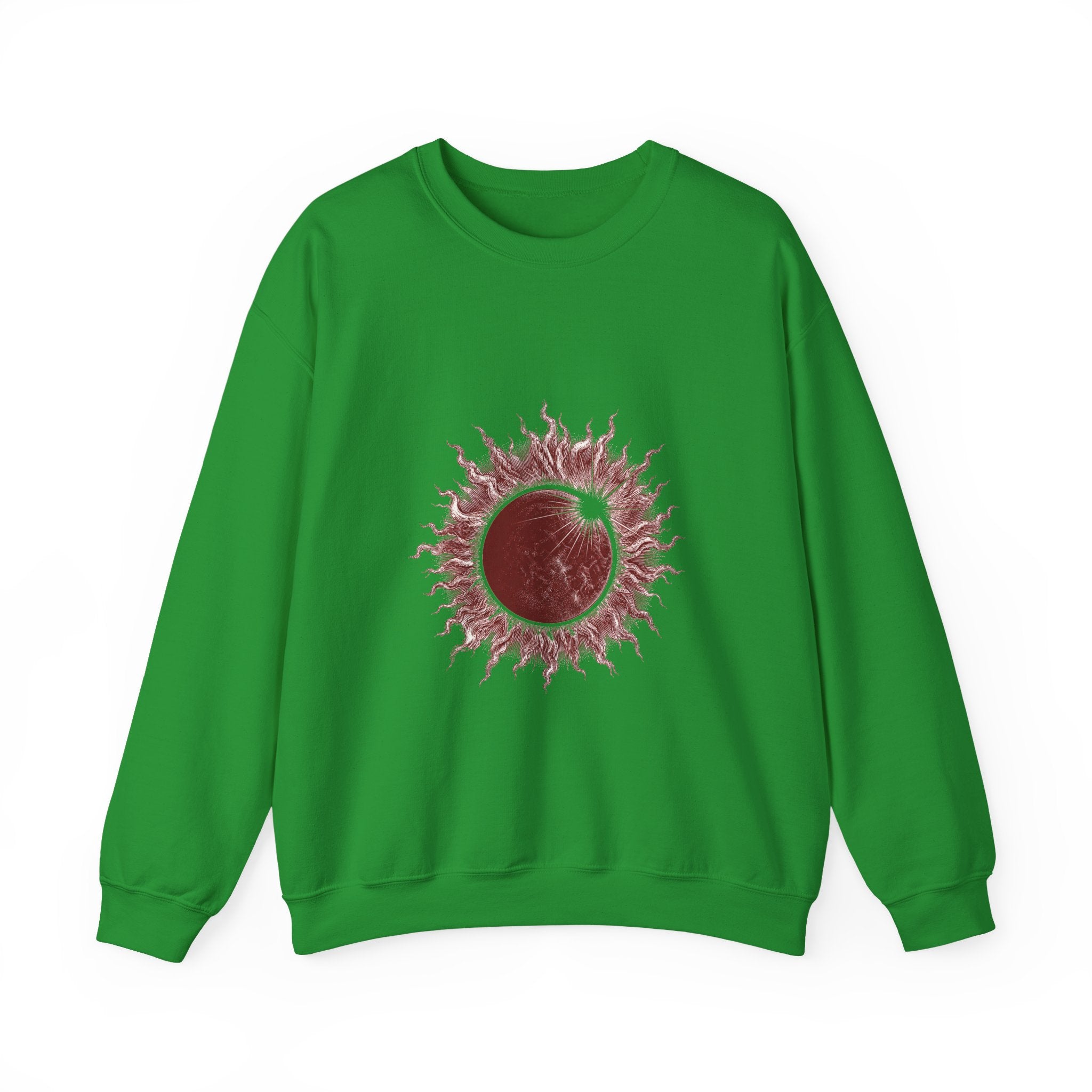 Matching Couple Sweatshirt - Solar & Lunar Eclipse Matching Couple Premium Fleece Sweatshirt Vintage Art His Hers Honeymoon Gift - Design A
