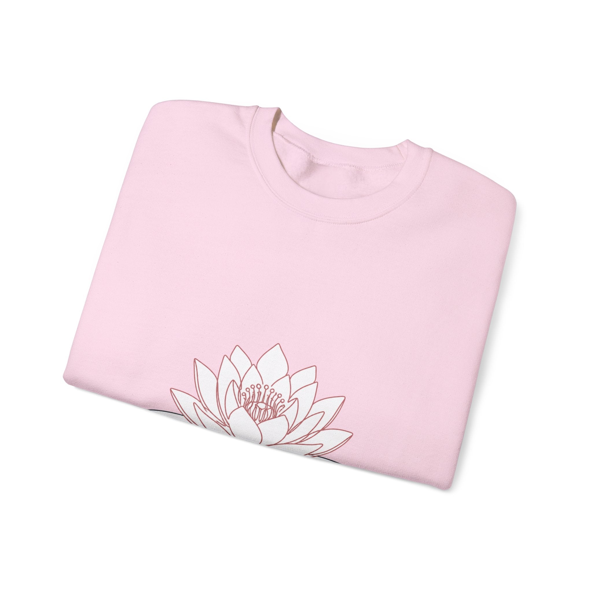 Matching Couple Sweatshirt - Open & Closed Lotus Matching Couple Crewneck Sweatshirt Minimalist Art His Hers Valentine Gift - Design A