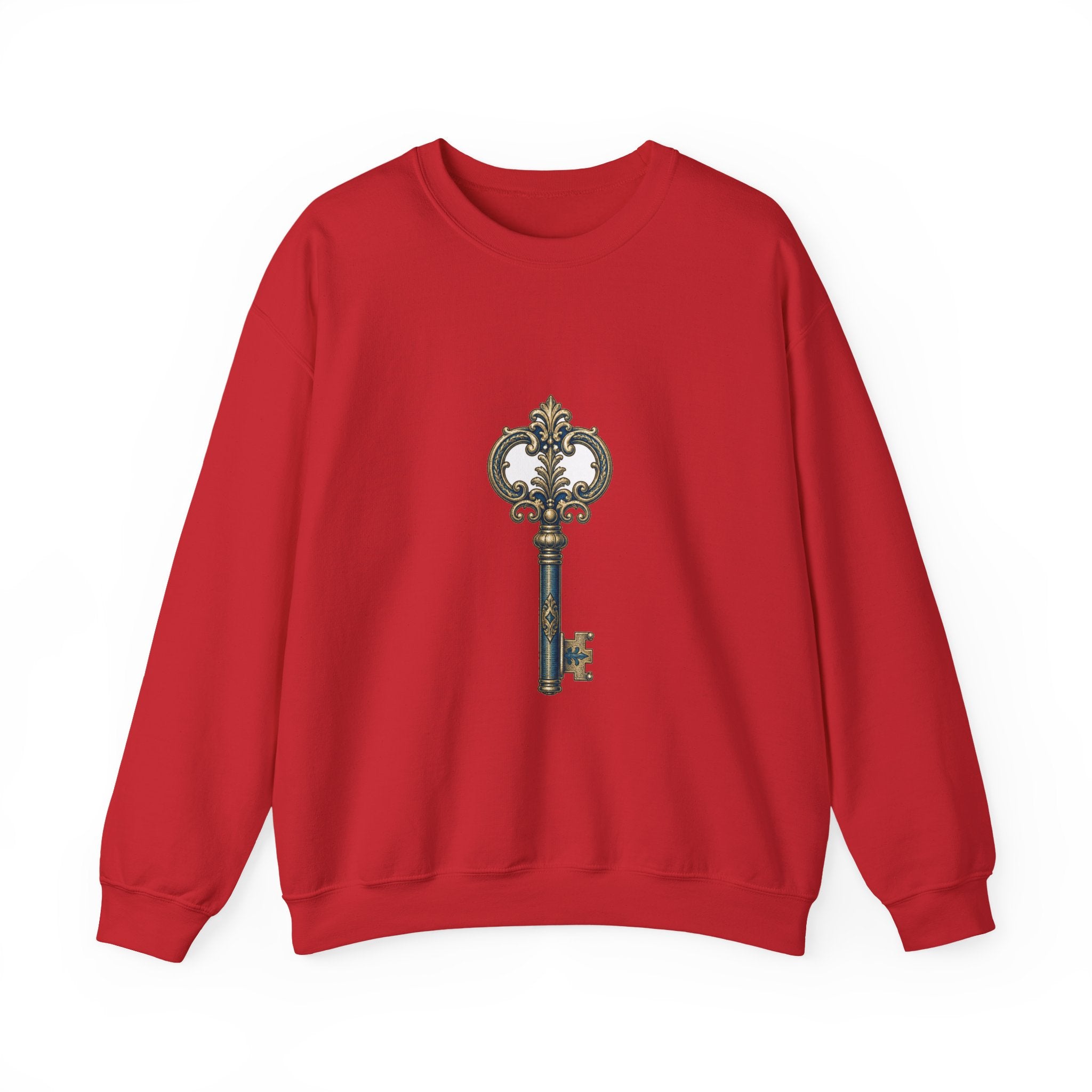Matching Couple Sweatshirt - Key & Lock Matching Couple Crewneck Sweatshirt Vintage Art His Hers Wedding Gift - Design A
