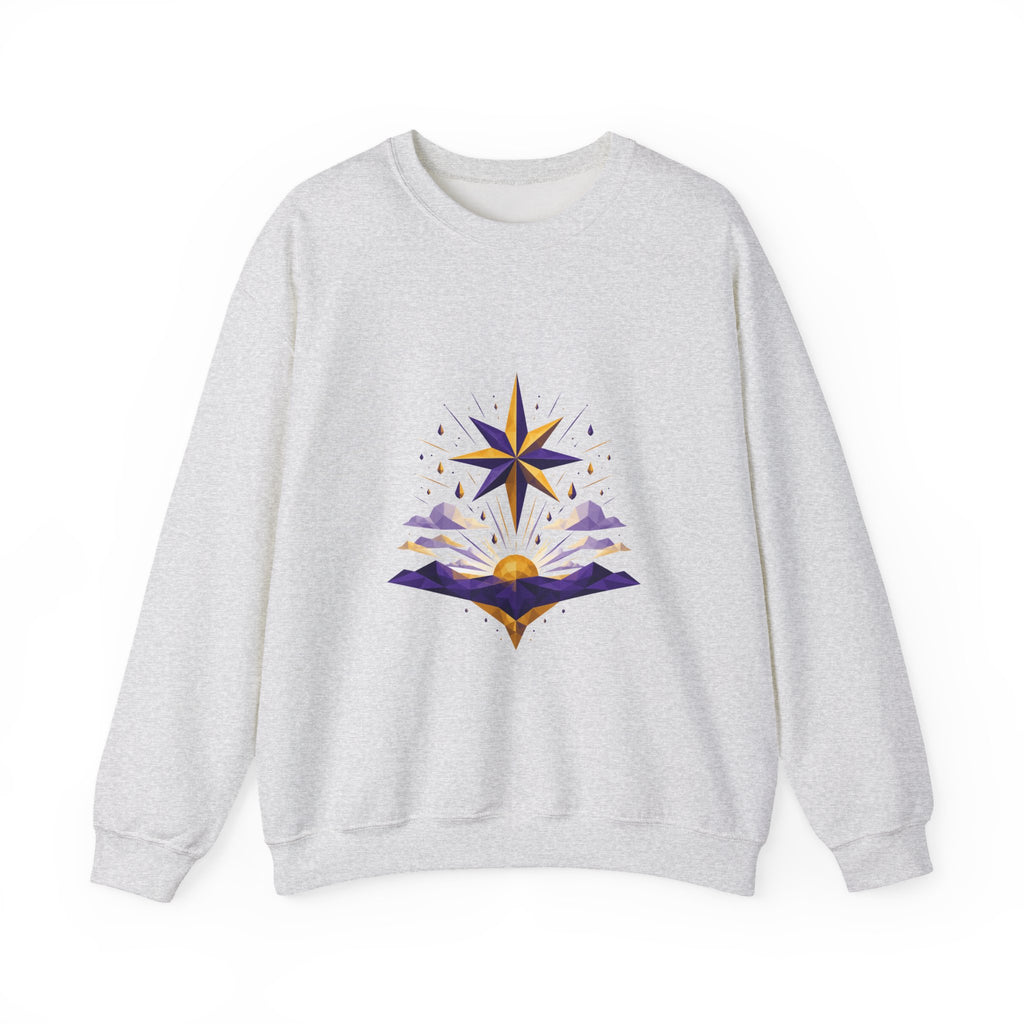 Matching Couple Sweatshirt - Evening & Morning Star Matching Couple Premium Fleece Sweatshirt Geometric Art His Hers Love Gift - Design B