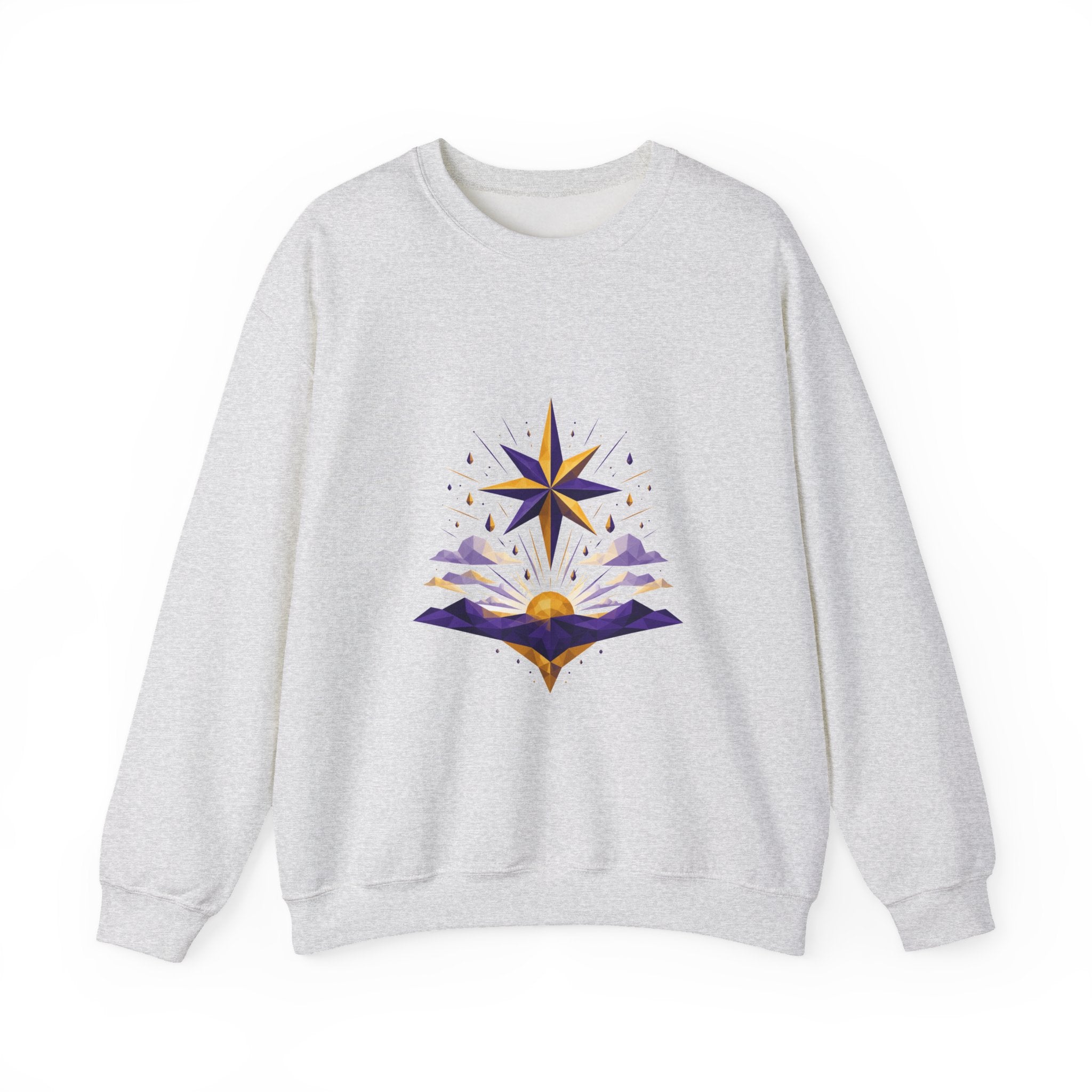 Matching Couple Sweatshirt - Evening & Morning Star Matching Couple Premium Fleece Sweatshirt Geometric Art His Hers Love Gift - Design B