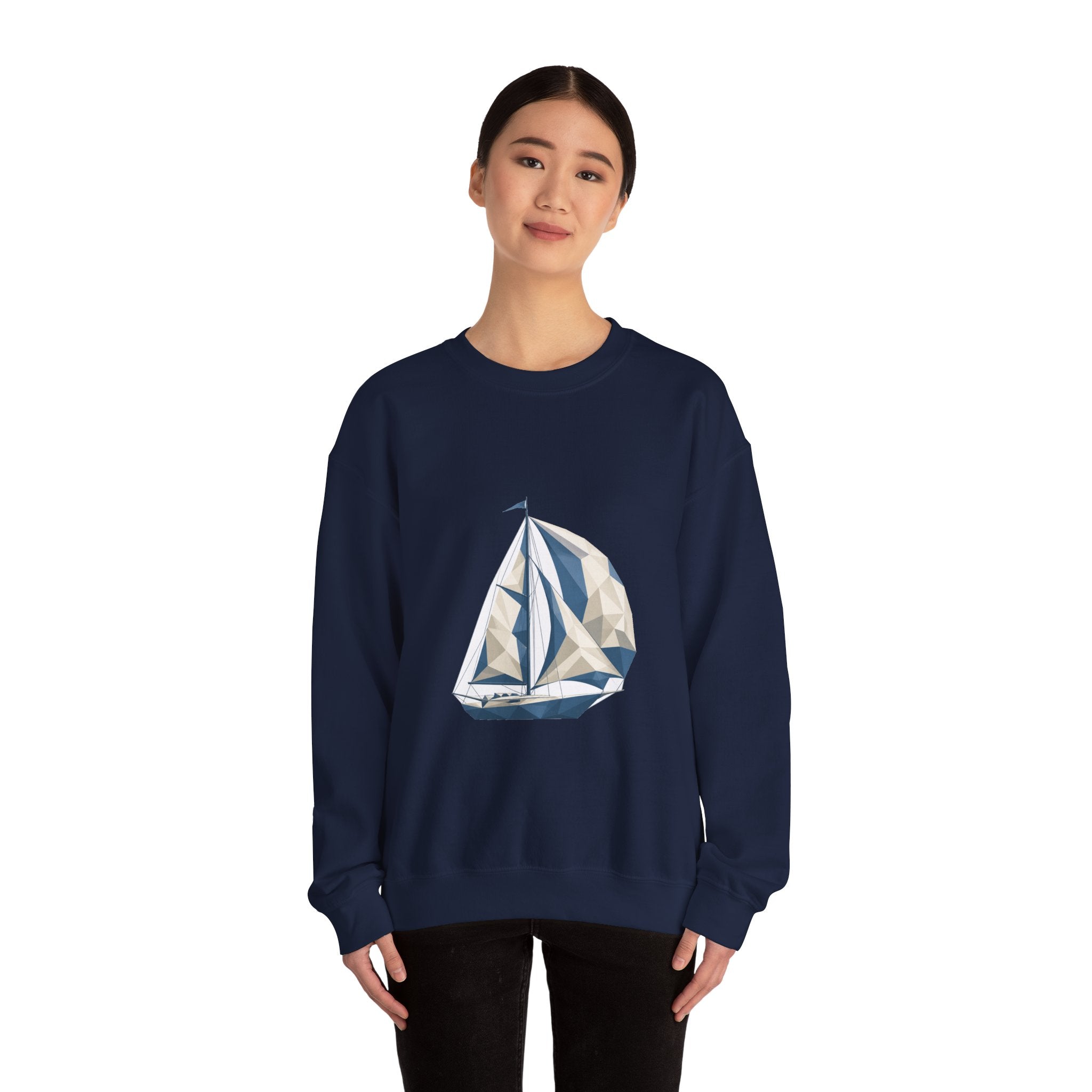 Matching Couple Sweatshirt - Anchor & Sail Matching Couple Premium Fleece Sweatshirt Geometric Art His Hers Love Gift - Design B