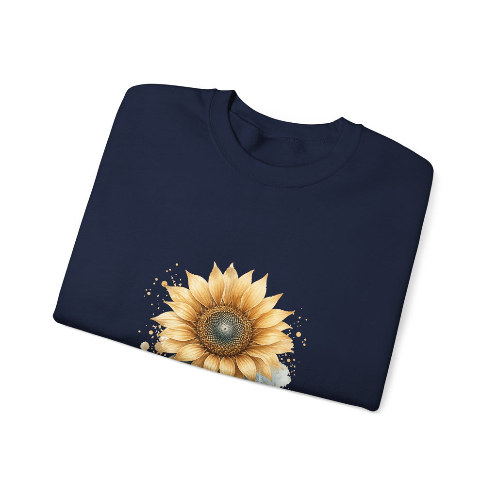 Matching Couple Sweatshirt - Sunflower & Moonflower Matching Couple Comfort Colors Crew Watercolor Art His Hers Birthday Gift - Design A