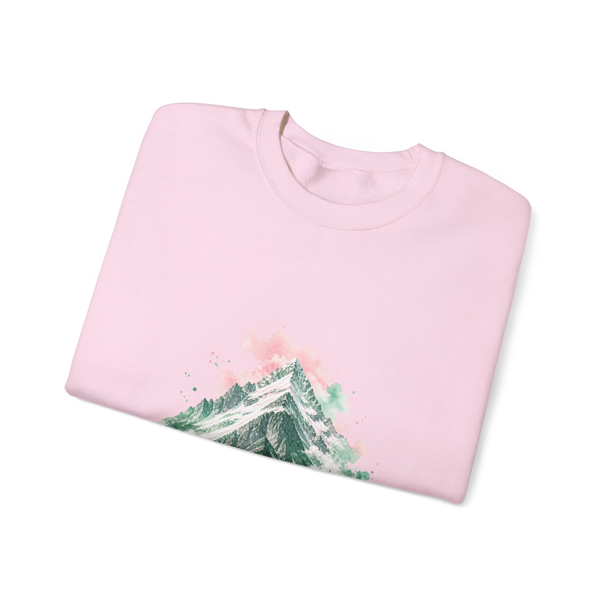 Matching Couple Sweatshirt - Mountain & Ocean Matching Couple Comfort Colors Crew Watercolor Art His Hers Birthday Gift - Design A