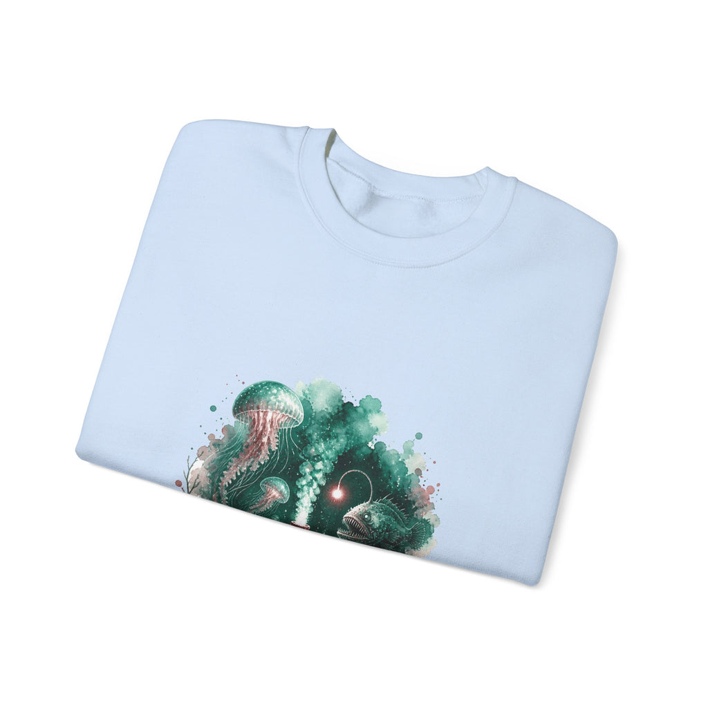 Matching Couple Sweatshirt - Coral Reef & Deep Sea Matching Couple Premium Fleece Sweatshirt Watercolor Art His Hers Birthday Gift - Design B