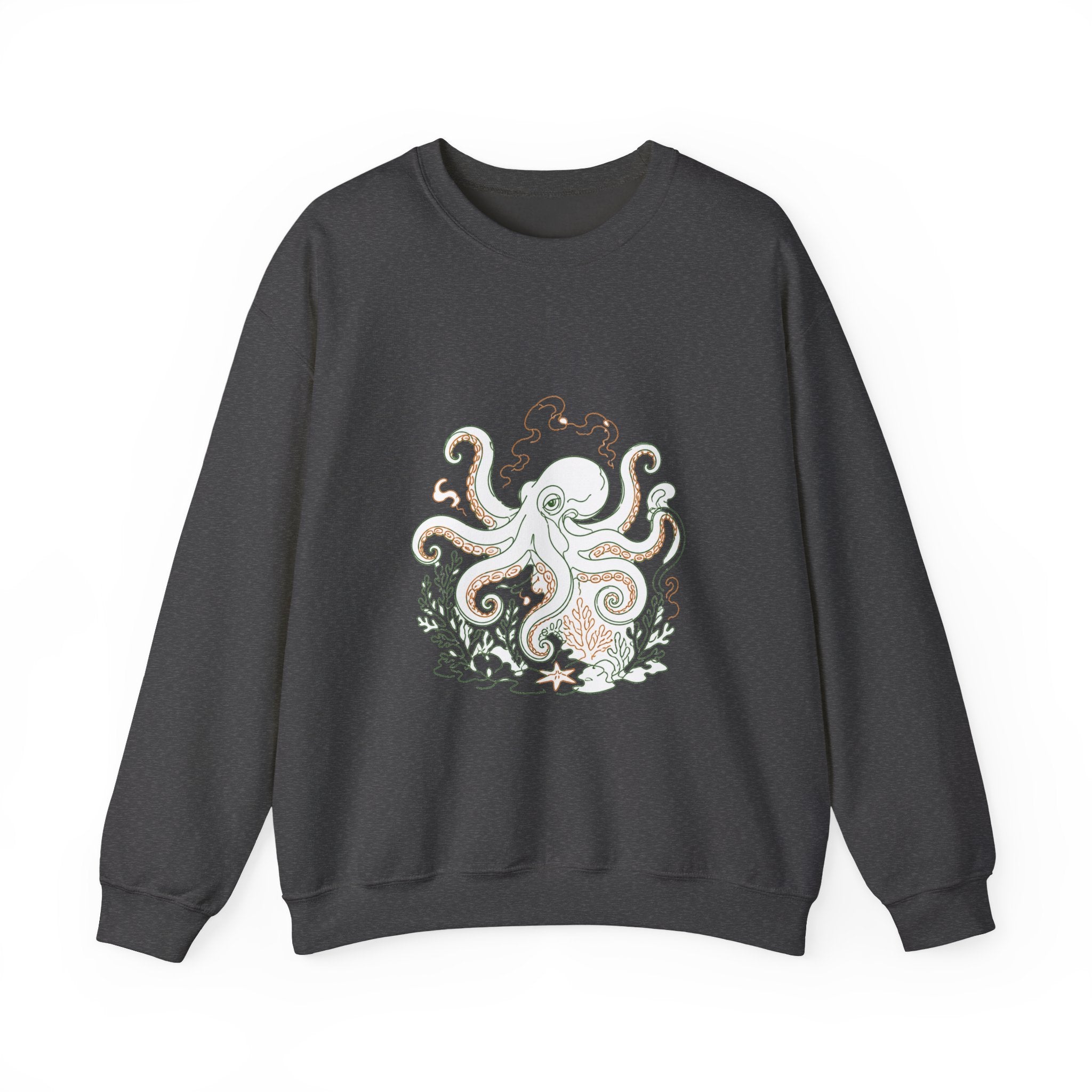 Matching Couple Sweatshirt - Octopus & Jellyfish Matching Couple Comfort Colors Crew Minimalist Art His Hers Christmas Gift - Design A
