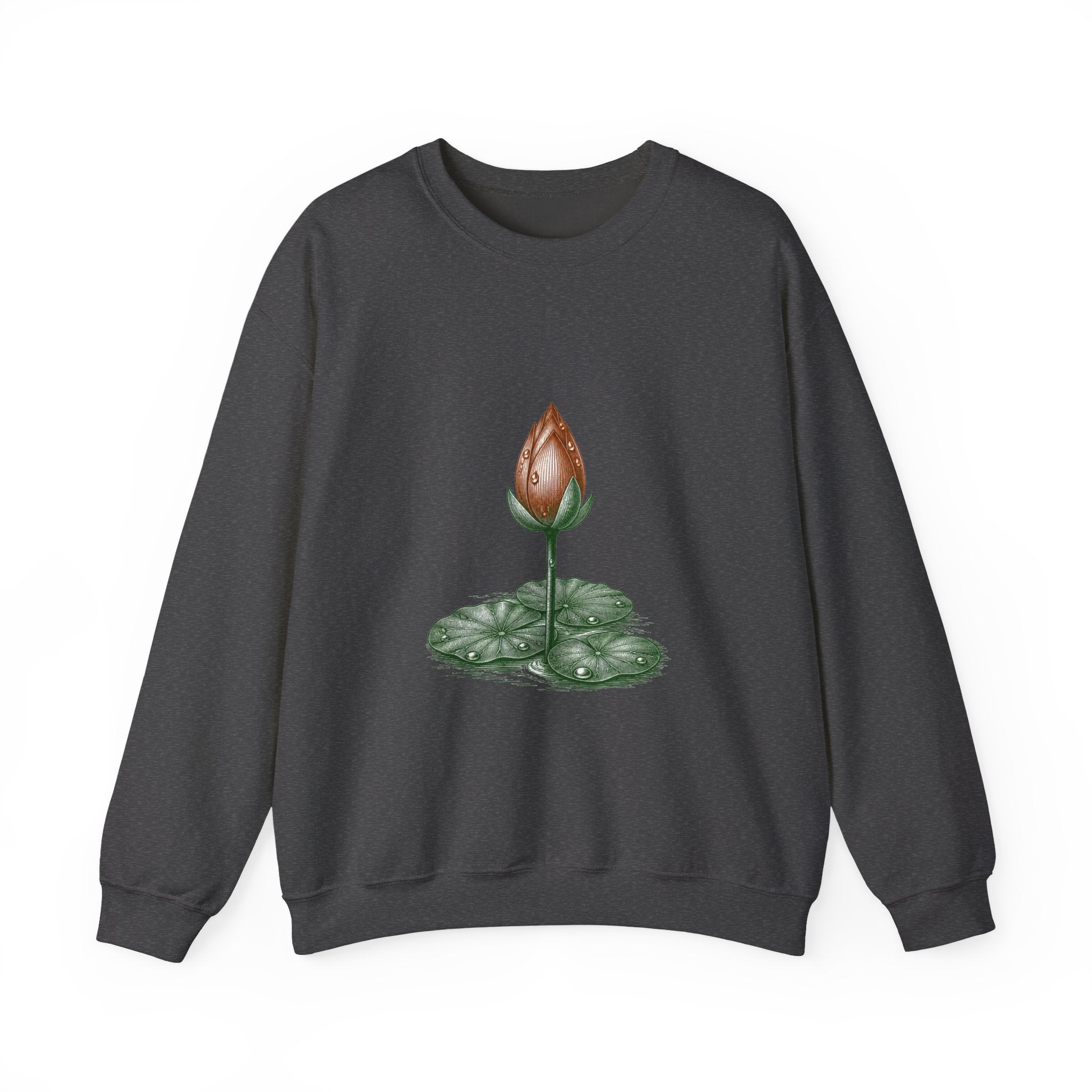Matching Couple Sweatshirt - Open & Closed Lotus Matching Couple Comfort Colors Crew Vintage Art His Hers Honeymoon Gift - Design B