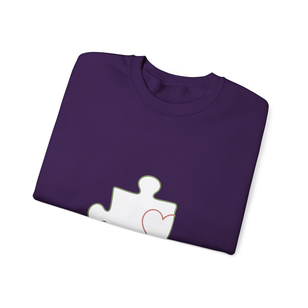 Matching Couple Sweatshirt - Puzzle Pieces Matching Couple Crewneck Sweatshirt Minimalist Art His Hers Valentine Gift - Design A