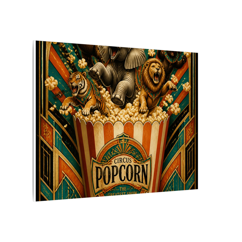 Popcorn Box Animals Wall Art Canvas 16×20 Art Deco Entryway Decor Maximalist Print