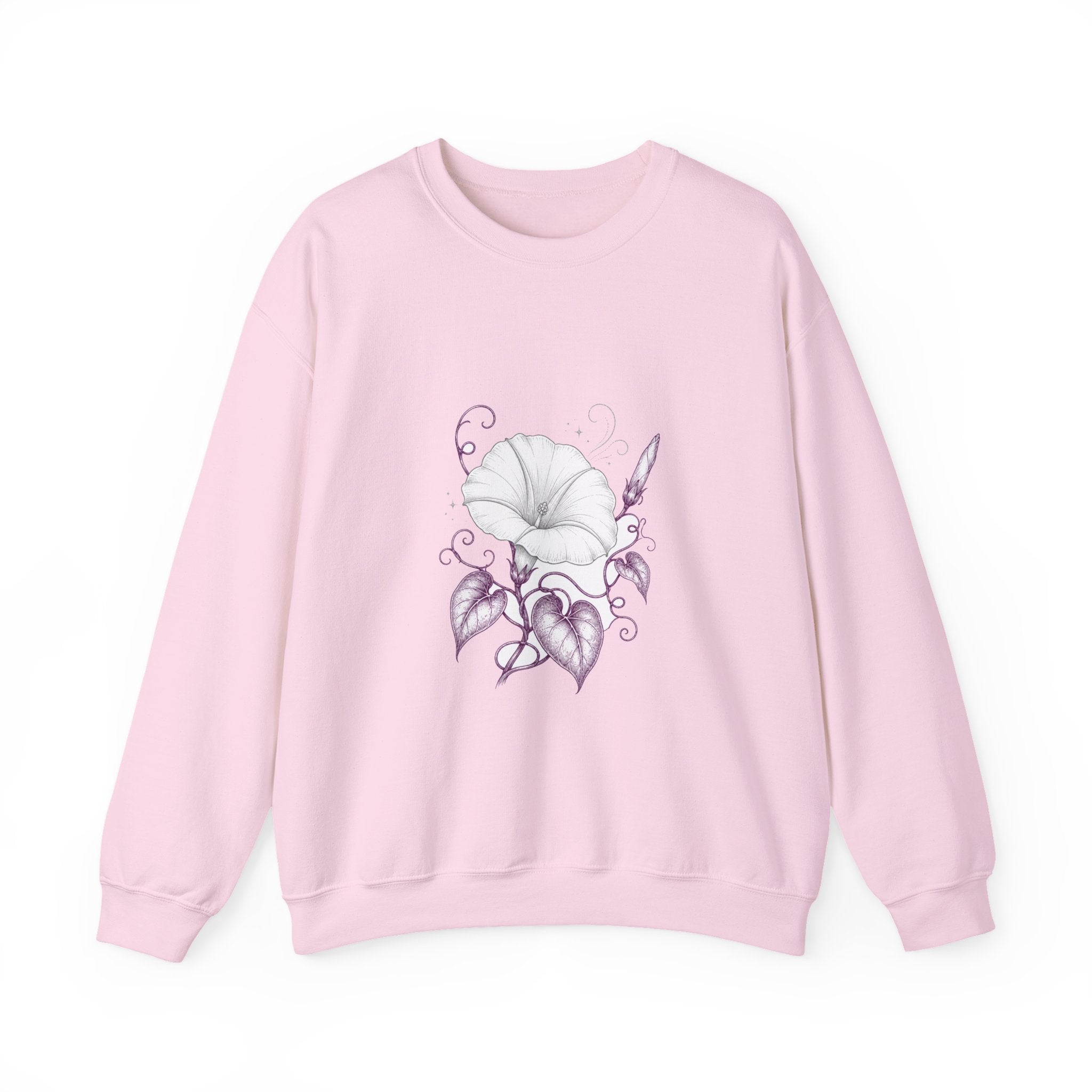 Matching Couple Sweatshirt - Sunflower & Moonflower Matching Couple Premium Fleece Sweatshirt Hand-Drawn Art His Hers Anniversary Gift - Design B