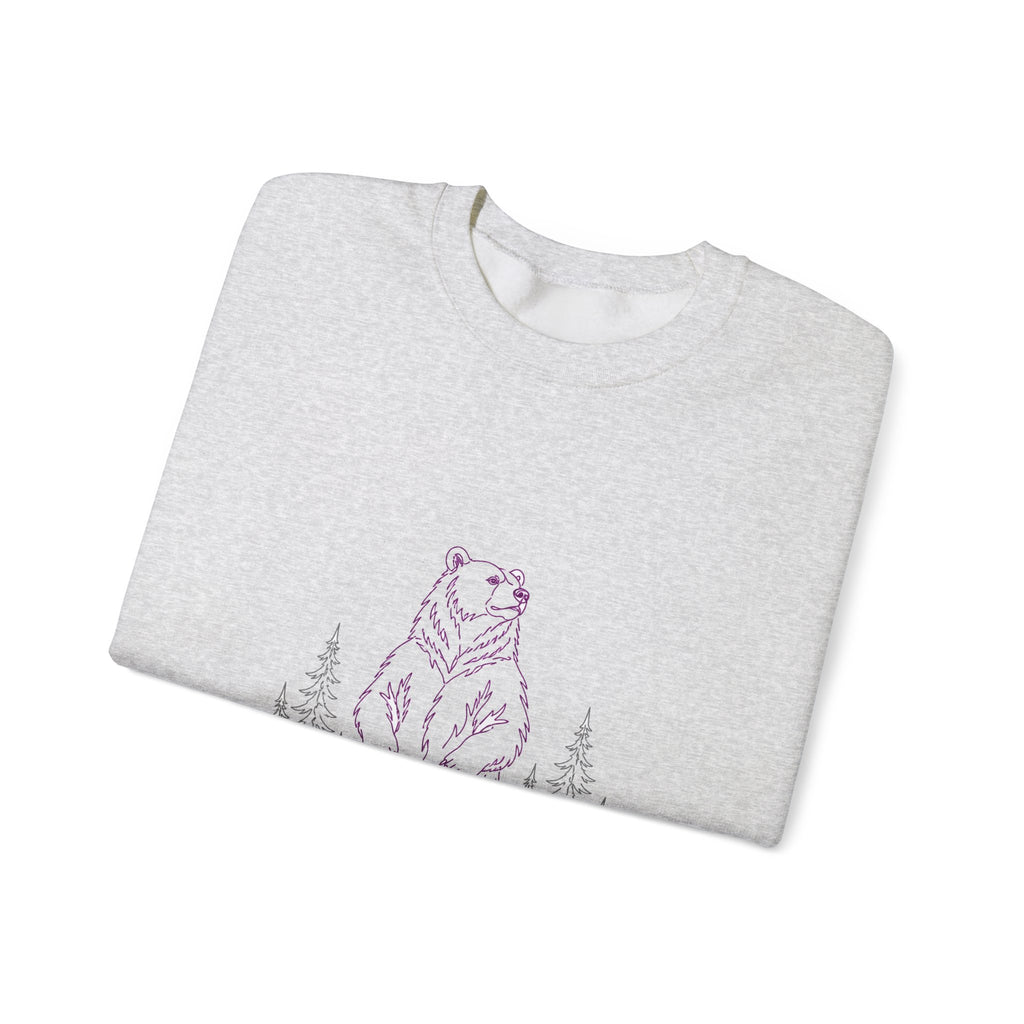 Matching Couple Sweatshirt - Bear & Deer Matching Couple Comfort Colors Crew Minimalist Art His Hers Christmas Gift - Design A