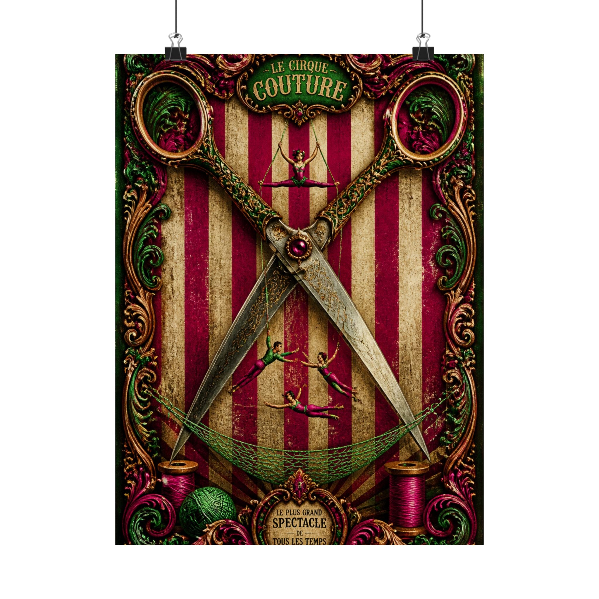 Giant Scissors Trapeze Wall Art Poster 18×24 Baroque Home Office Decor Maximalist Print