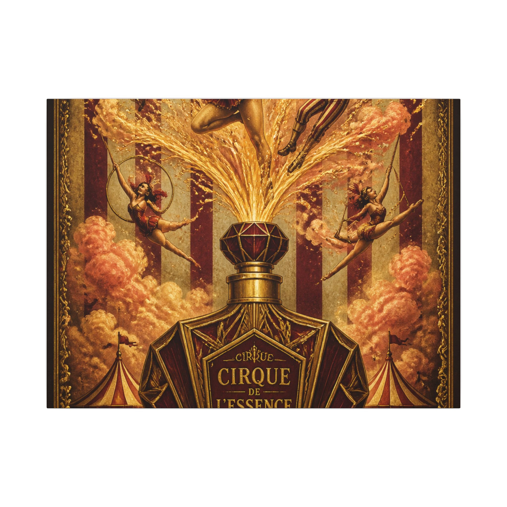 Perfume Bottle Fountain Wall Art Canvas 24×36 Baroque Studio Decor Maximalist Print