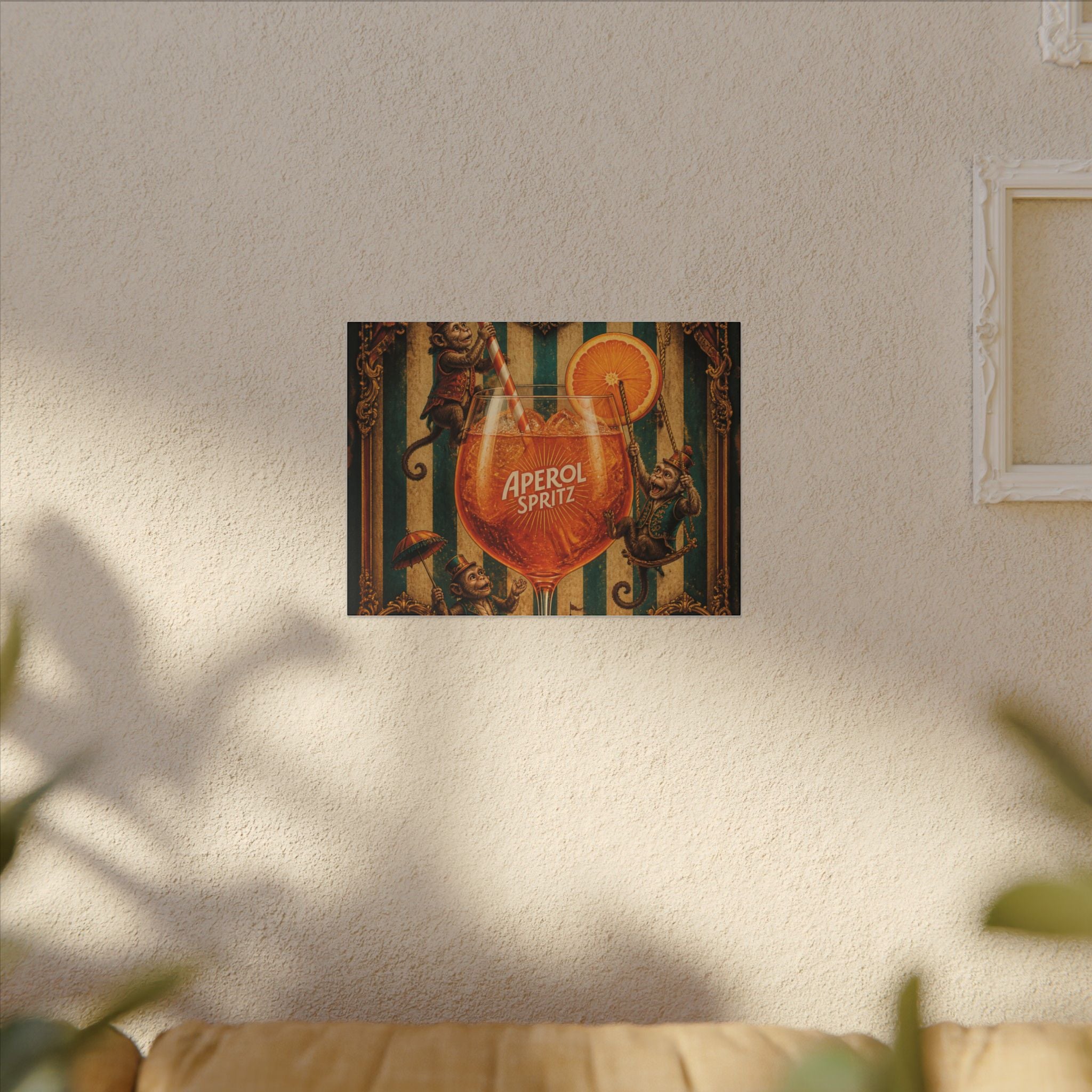 Aperol Spritz Monkeys Wall Art Canvas 16×20 Baroque Home Office Decor Maximalist Print