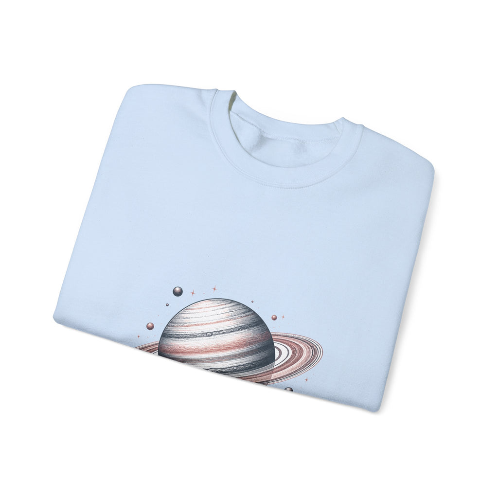 Matching Couple Sweatshirt - Saturn & Jupiter Matching Couple Crewneck Sweatshirt Hand-Drawn Art His Hers Best Friend Gift - Design A
