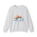 Matching Couple Sweatshirt - Storm & Rainbow Matching Couple Comfort Colors Crew Hand-Drawn Art His Hers Anniversary Gift - Design B