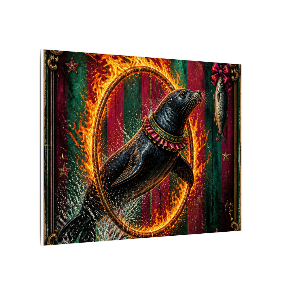 Seal Fire Hoop Wall Art Canvas 16×20 Baroque Home Office Decor Maximalist Print