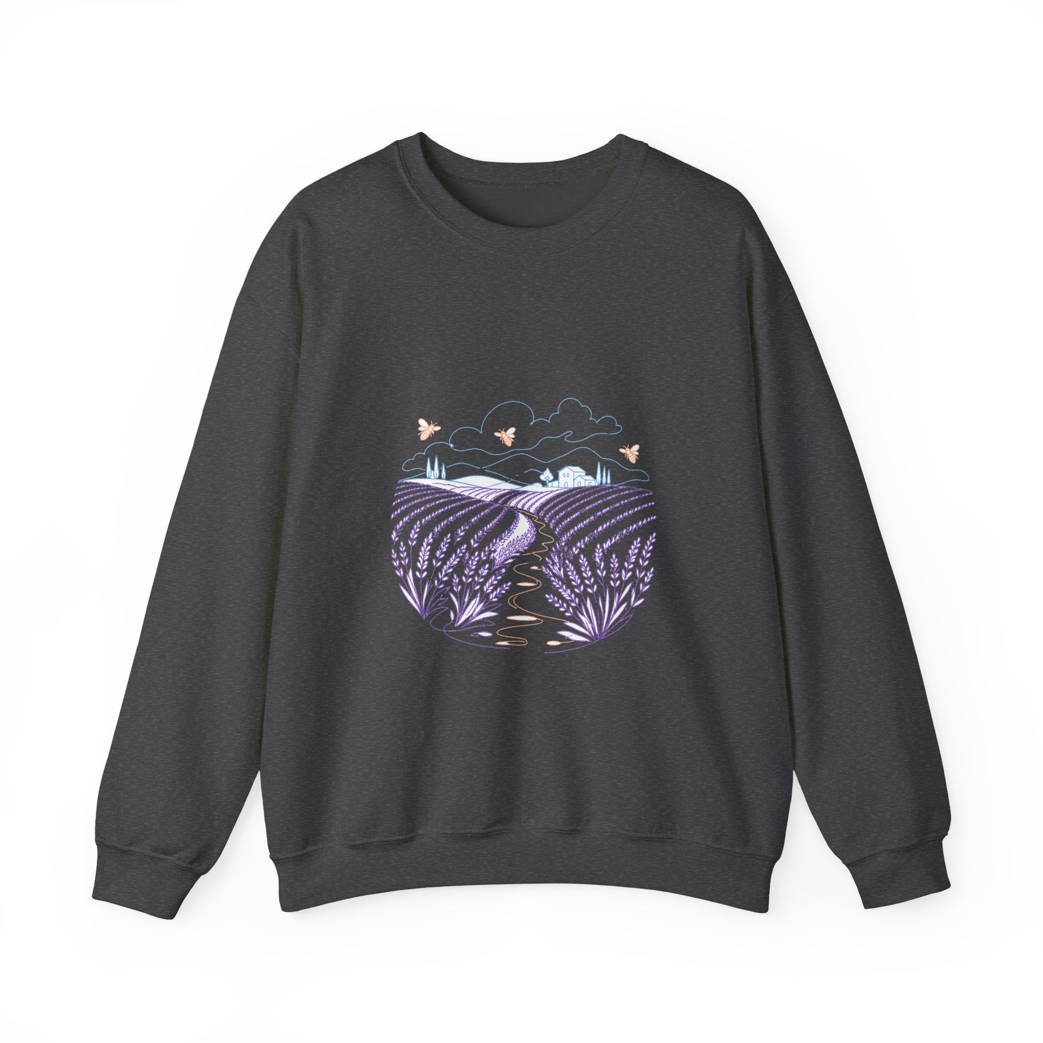 Matching Couple Sweatshirt - Lavender Fields & Canyon Matching Couple Comfort Colors Crew Minimalist Art His Hers Christmas Gift - Design A