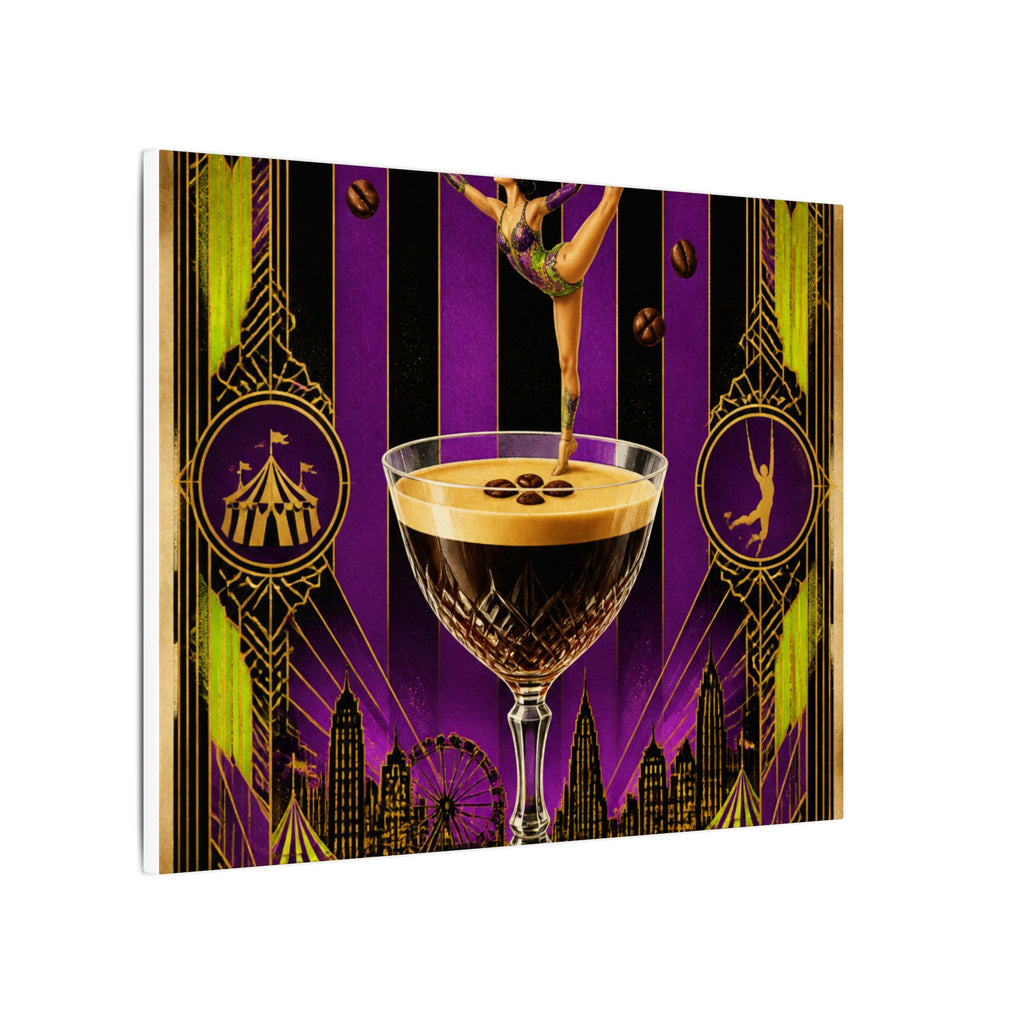 Espresso Martini Acrobat Wall Art Canvas 24×36 Art Deco Bar Area Decor Maximalist Print