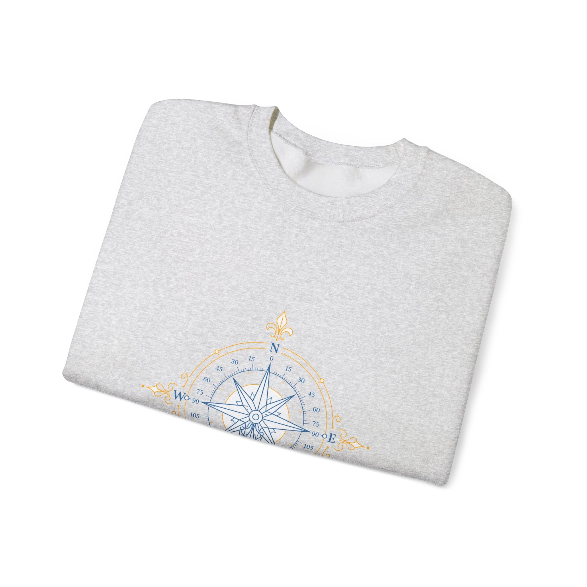 Matching Couple Sweatshirt - Compass North & South Matching Couple Comfort Colors Crew Minimalist Art His Hers Christmas Gift - Design B