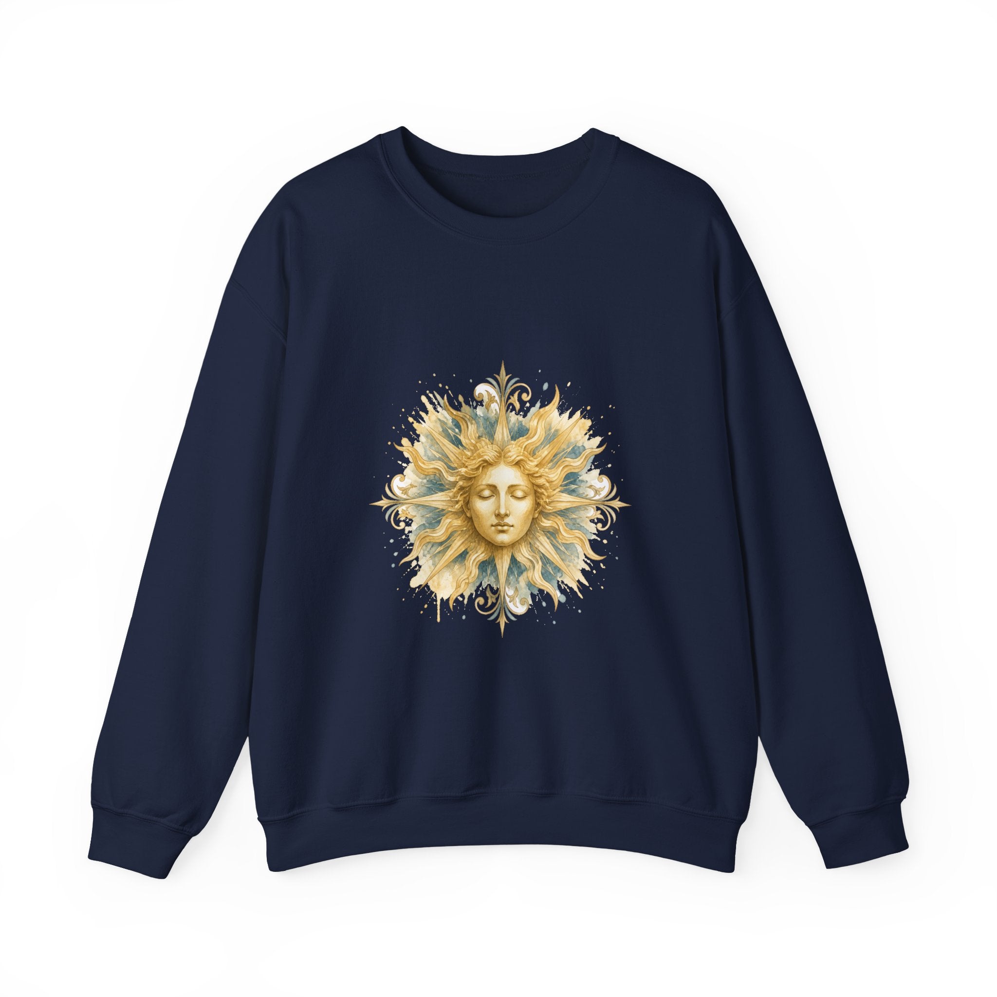 Matching Couple Sweatshirt - Helios & Selene Matching Couple Premium Fleece Sweatshirt Watercolor Art His Hers Birthday Gift - Design A