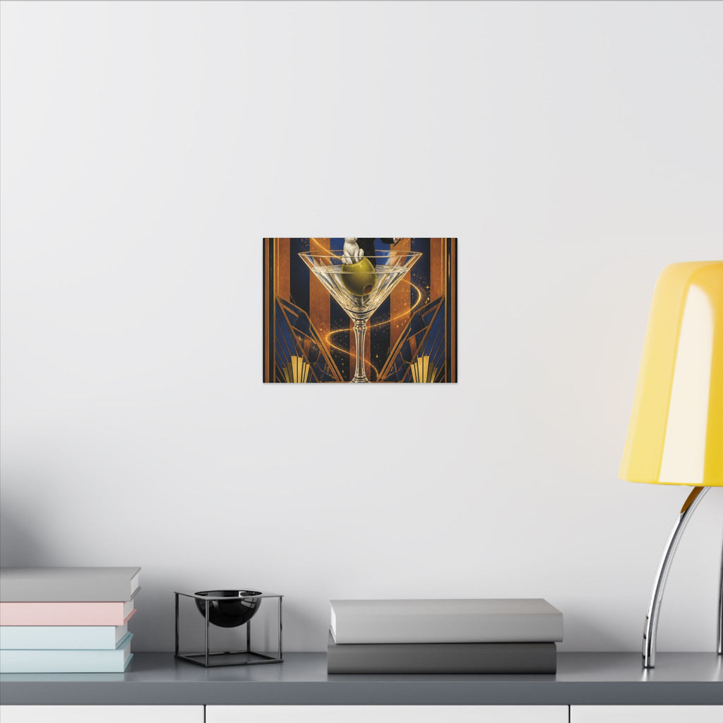 Martini Magician Wall Art Canvas 16×20 Art Deco Entryway Decor Maximalist Print