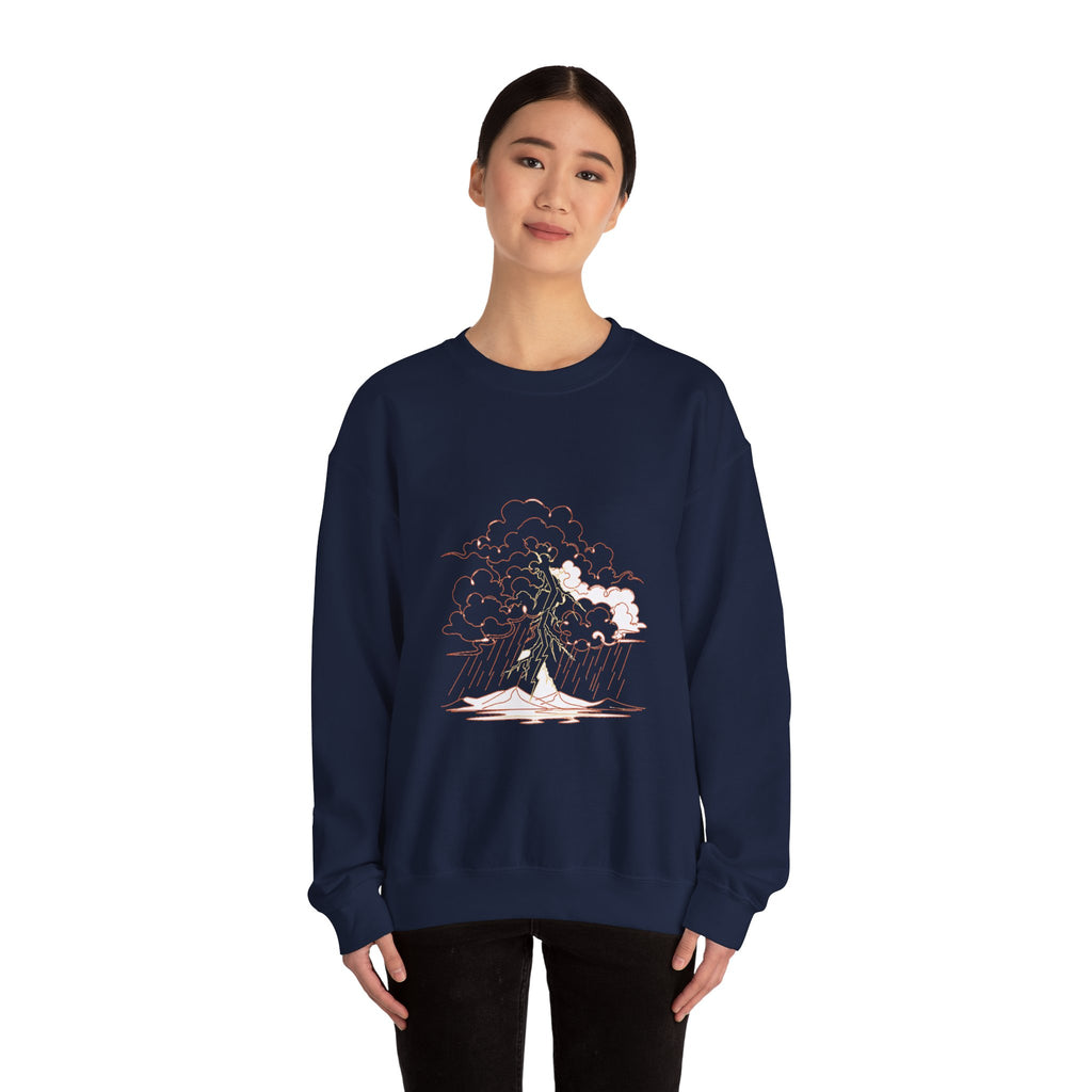 Matching Couple Sweatshirt - Storm & Rainbow Matching Couple Premium Fleece Sweatshirt Minimalist Art His Hers Christmas Gift - Design A
