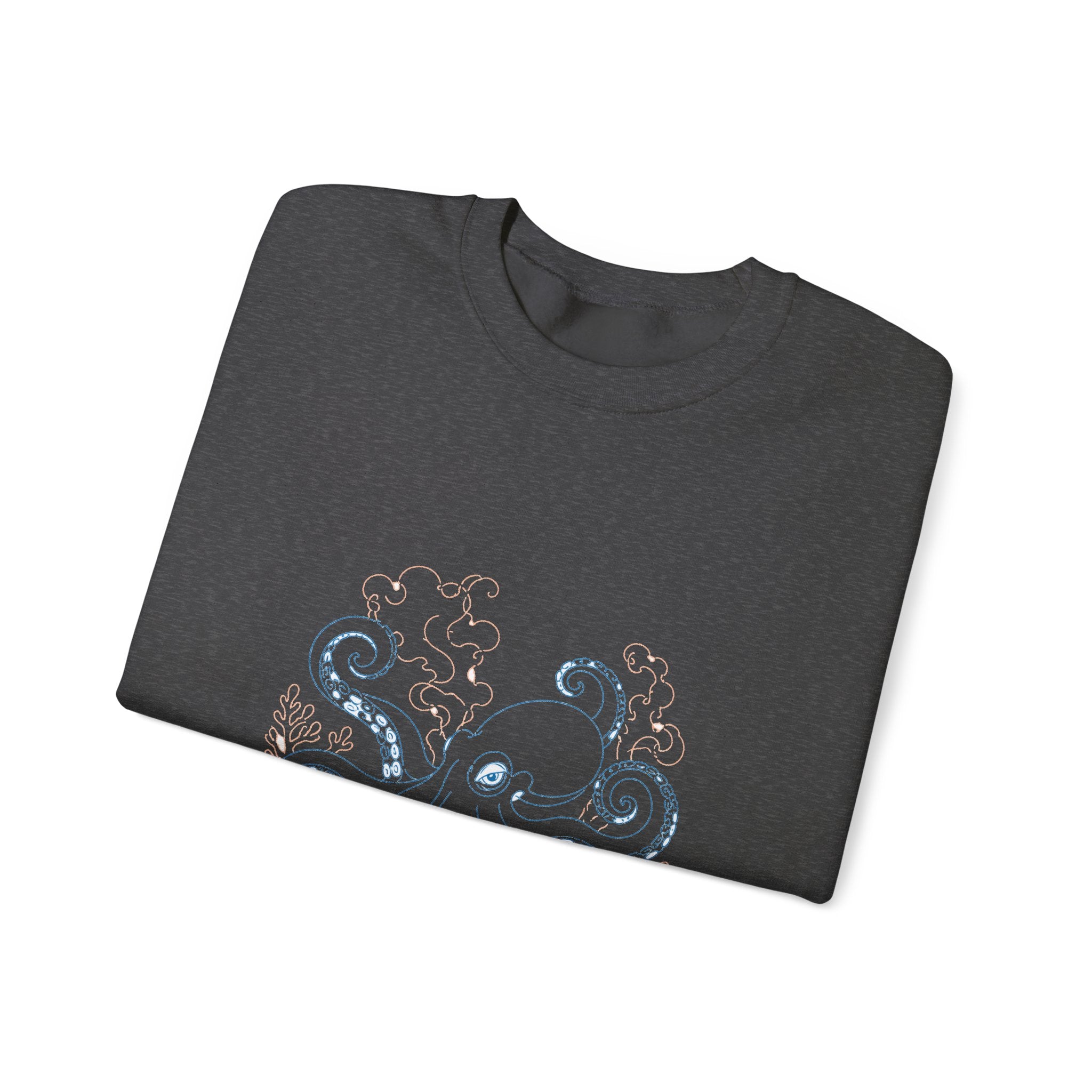 Matching Couple Sweatshirt - Octopus & Jellyfish Matching Couple Premium Fleece Sweatshirt Minimalist Art His Hers Christmas Gift - Design A