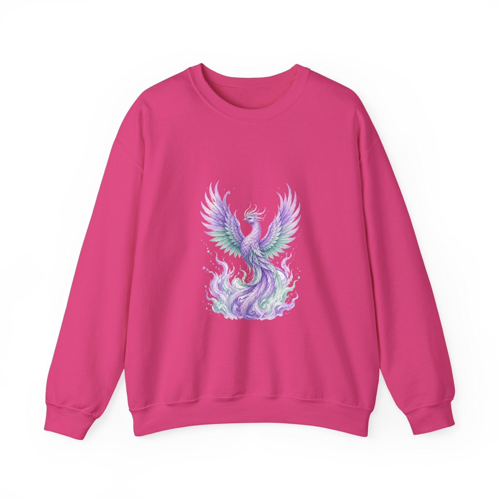 Matching Couple Sweatshirt - Dragon & Phoenix Matching Couple Crewneck Sweatshirt Watercolor Art His Hers Engagement Gift - Design B