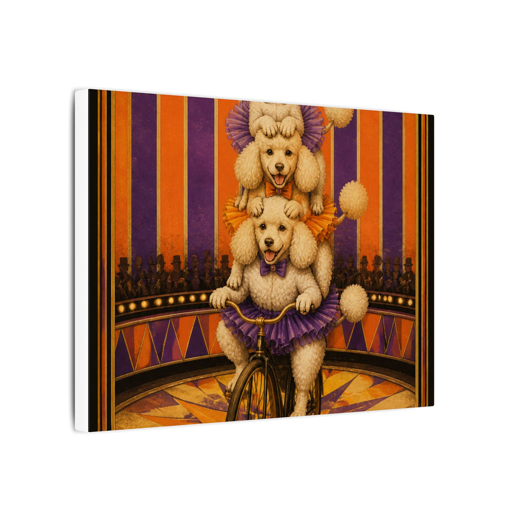 Poodle Stack Bicycle Wall Art Canvas 16×20 Art Deco Entryway Decor Maximalist Print