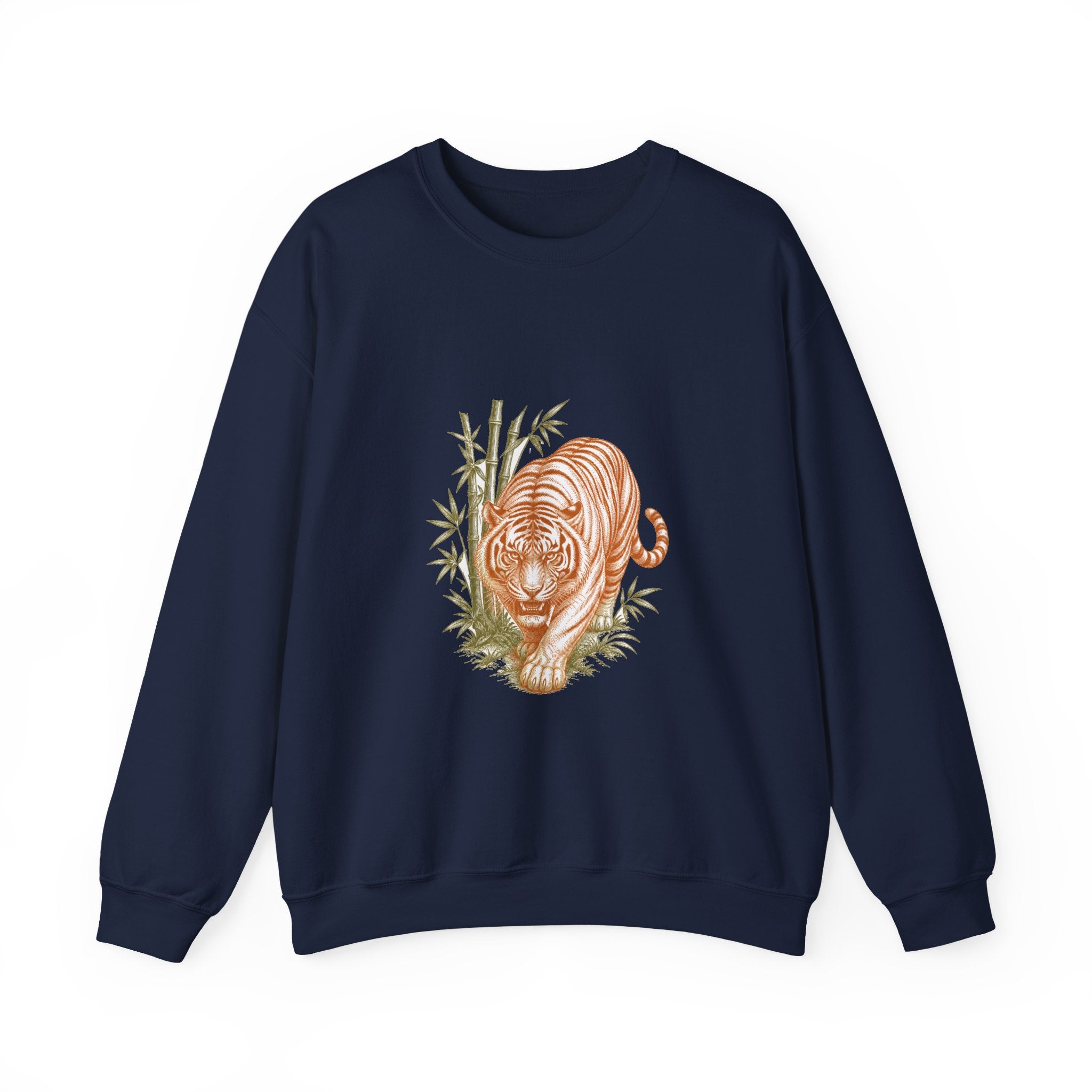 Matching Couple Sweatshirt - Tiger & Crane Matching Couple Premium Fleece Sweatshirt Vintage Art His Hers Honeymoon Gift - Design A