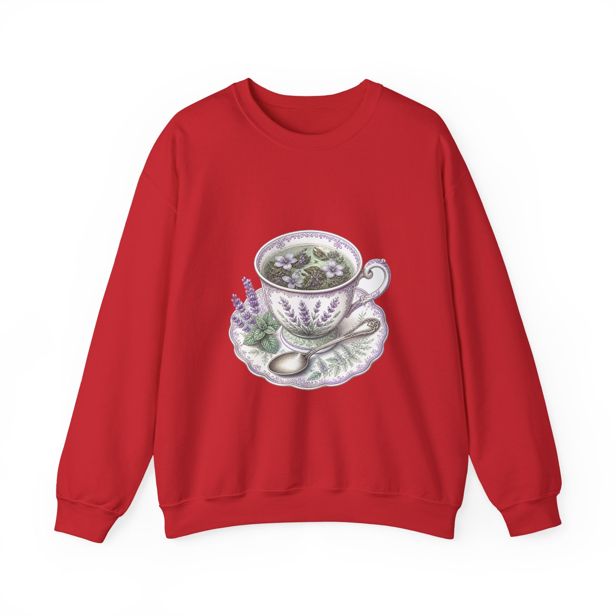 Matching Couple Sweatshirt - Coffee & Tea Matching Couple Premium Fleece Sweatshirt Vintage Art His Hers Honeymoon Gift - Design B