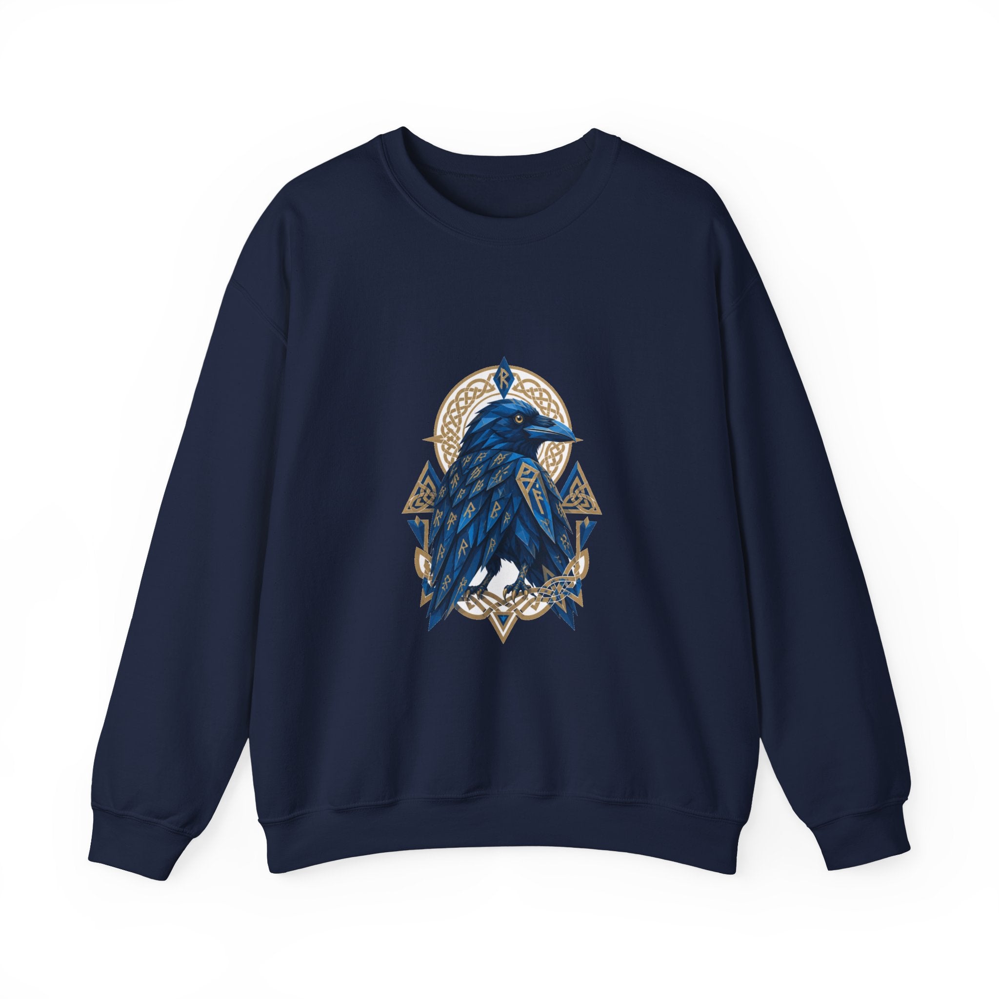 Matching Couple Sweatshirt - Huginn & Muninn Matching Couple Crewneck Sweatshirt Geometric Art His Hers Couple Gift - Design A
