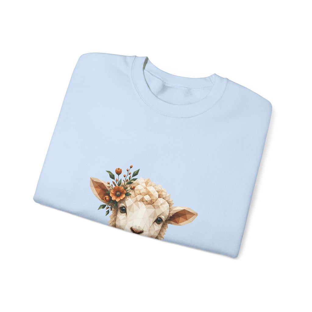 Matching Couple Sweatshirt - Lion & Lamb Matching Couple Comfort Colors Crew Geometric Art His Hers Love Gift - Design B
