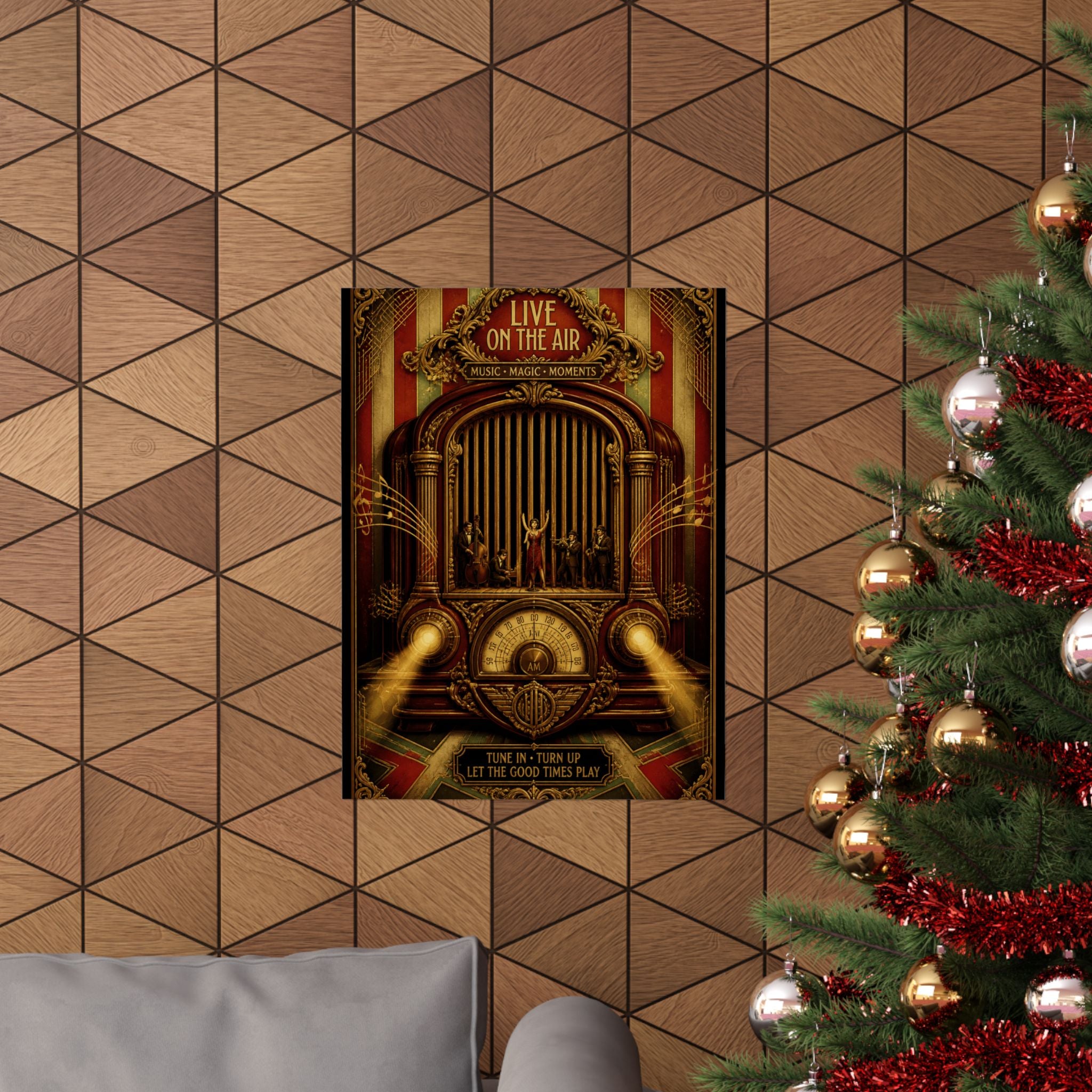 Vintage Radio Stage Wall Art Poster 24×36 Baroque Studio Decor Maximalist Print
