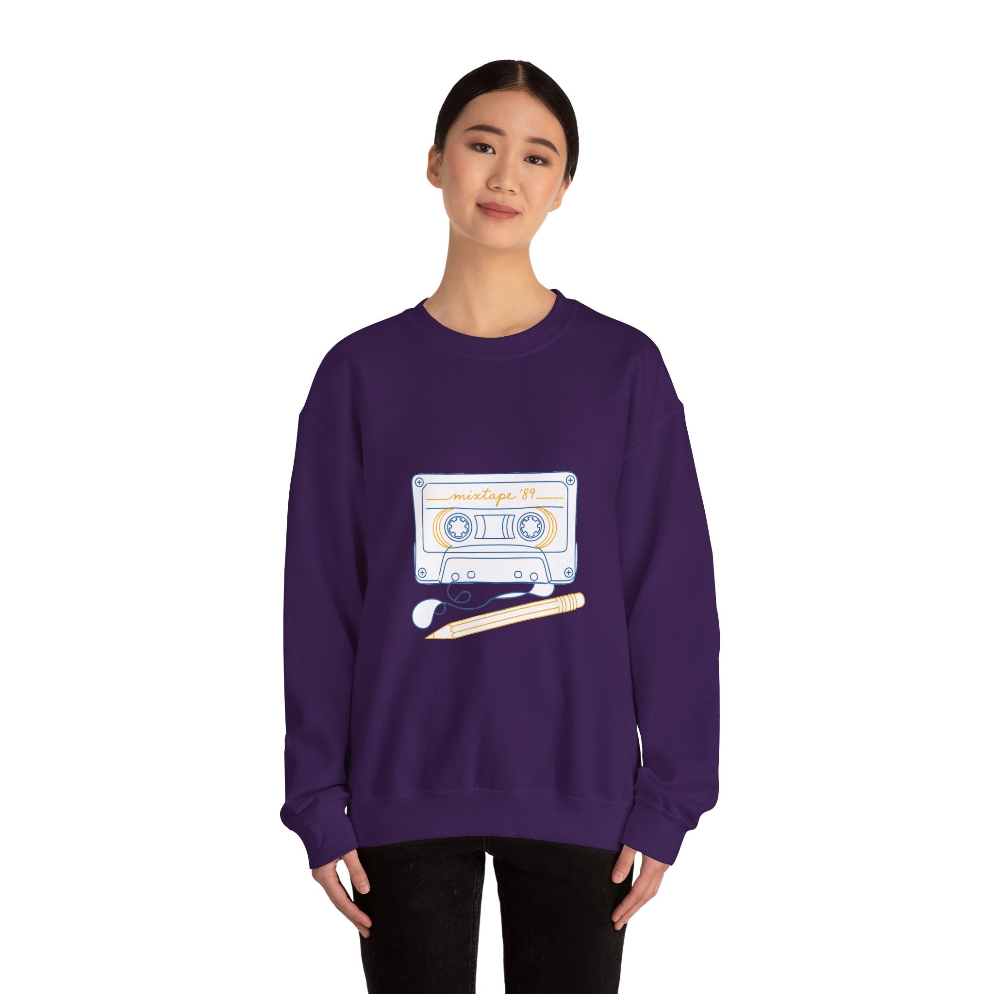 Matching Couple Sweatshirt - Vinyl & Cassette Matching Couple Premium Fleece Sweatshirt Minimalist Art His Hers Christmas Gift - Design B